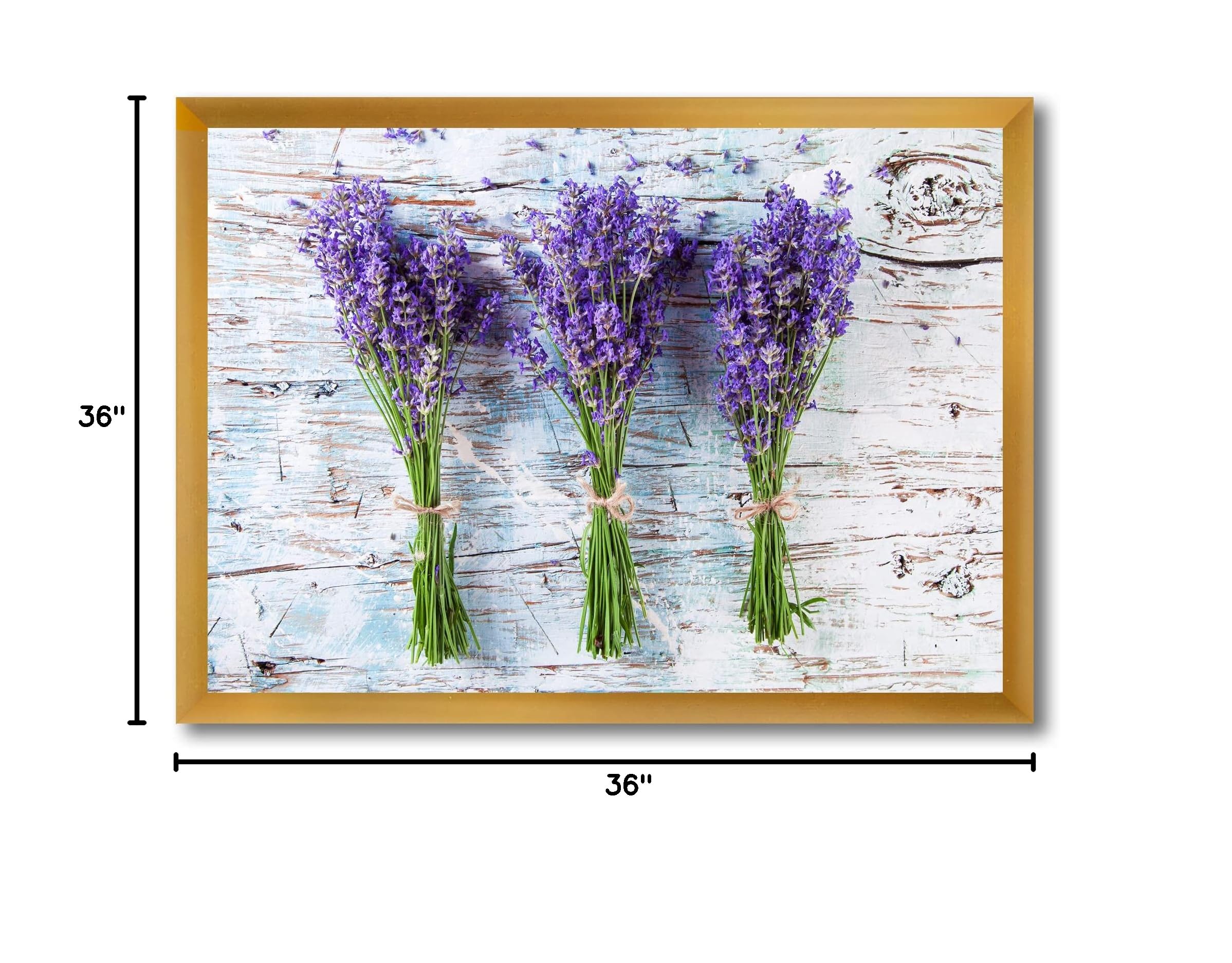 Fresh Lavender On Wood Framed Wall Art - Rustic Farmhouse Decor for Living Room, Bedroom & Office - Handmade Botanical Print Home Decor