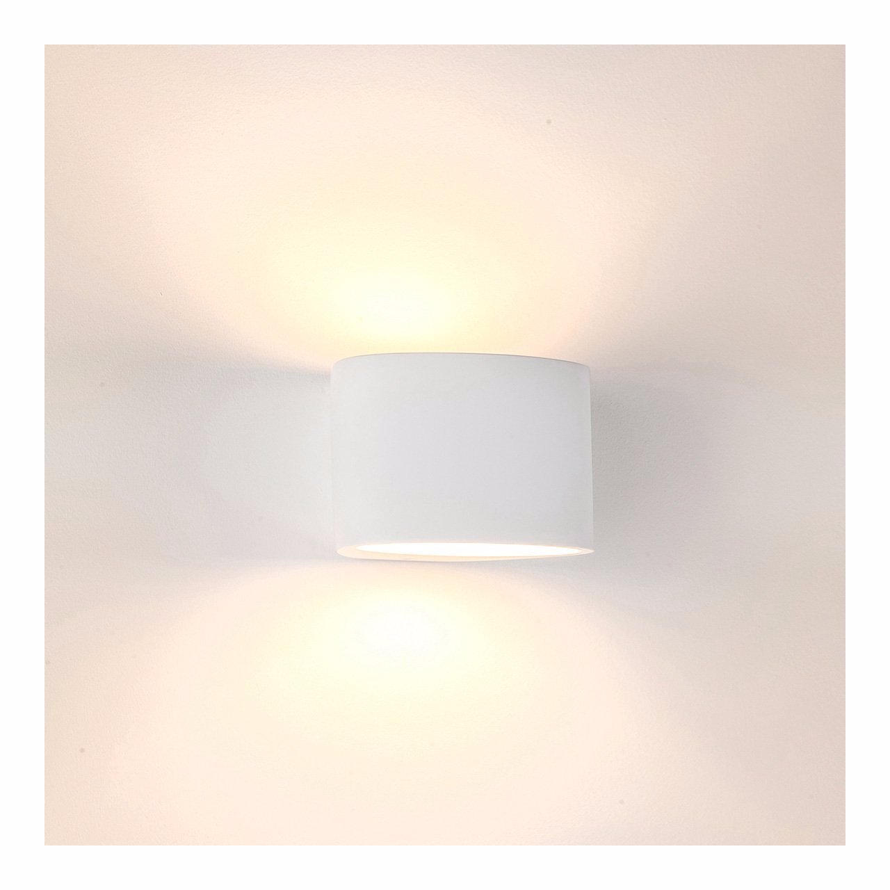 Arc 2W 5500K Small Plaster Wall Light - Modern Indoor/Outdoor Lighting for Bedroom, Hallway, Porch & Garden Decor