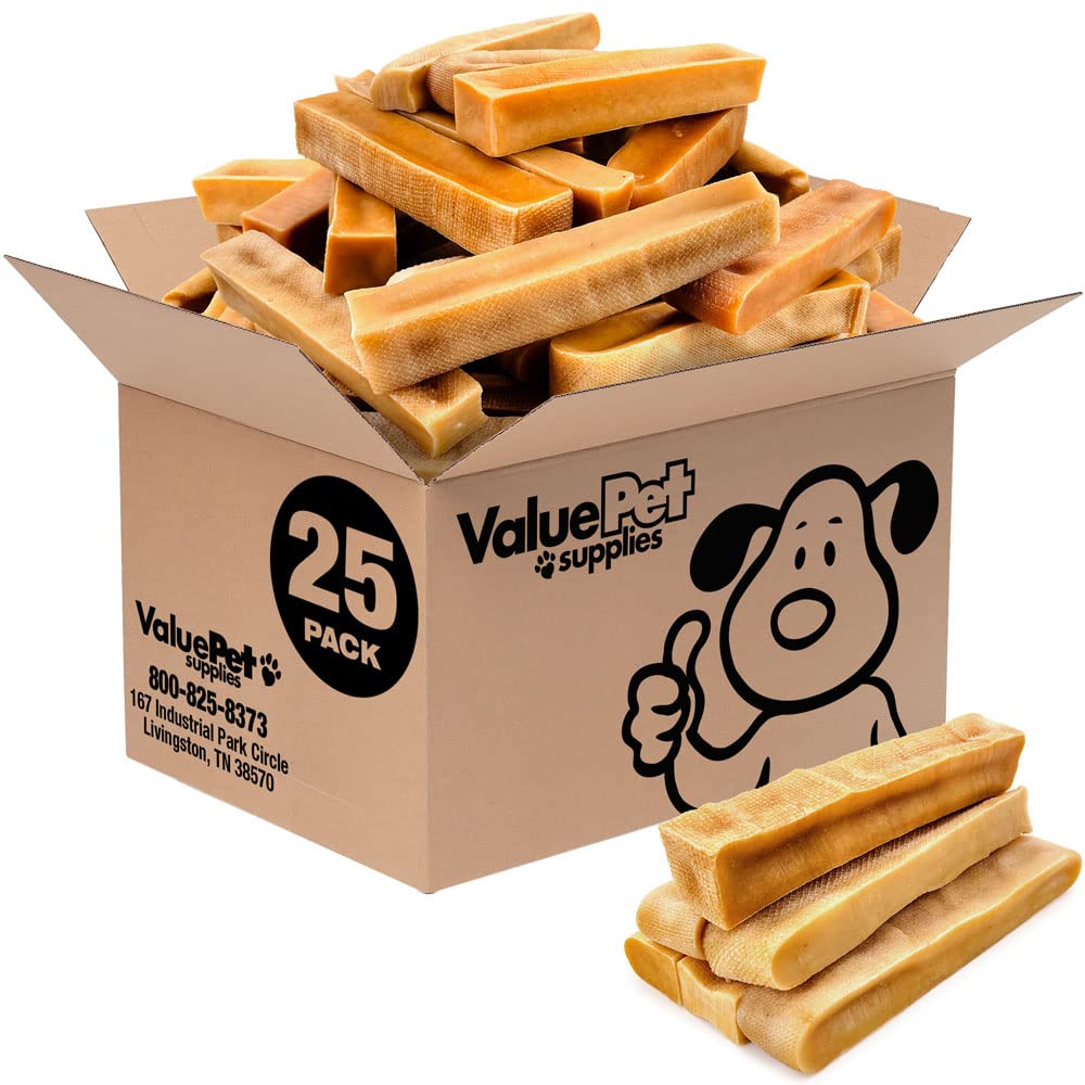Premium Himalayan Yak Cheese Dog Chews - Extra Large 25ct Bulk Pack | All-Natural Long-Lasting Treats for Aggressive Chewers | Healthy, Safe & Low-Odor Yak Milk Chews from Nepal | Perfect for Training Rewards, Dental Health & Anxiety Relief