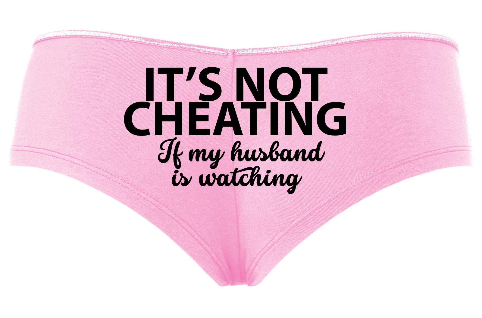 Knaughty Knickers - Its Not Cheating If My Husband Watches Baby Pink Lingerie Panties | Sexy Lingerie for Couples Play & Romantic Nights