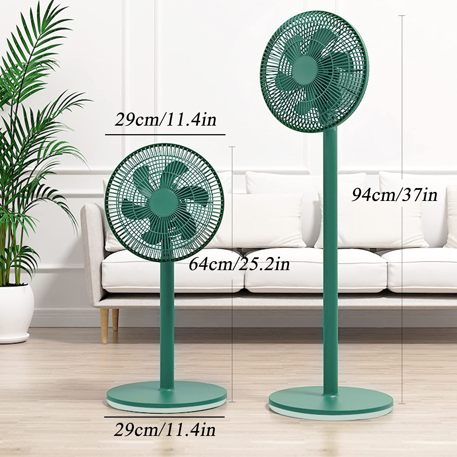 Quiet Oscillating Pedestal Fan with Adjustable Height & Wide-Angle Swing - Energy Efficient Low Noise Standing Cooling Fan for Home, Office, and Bedroom Air Circulation