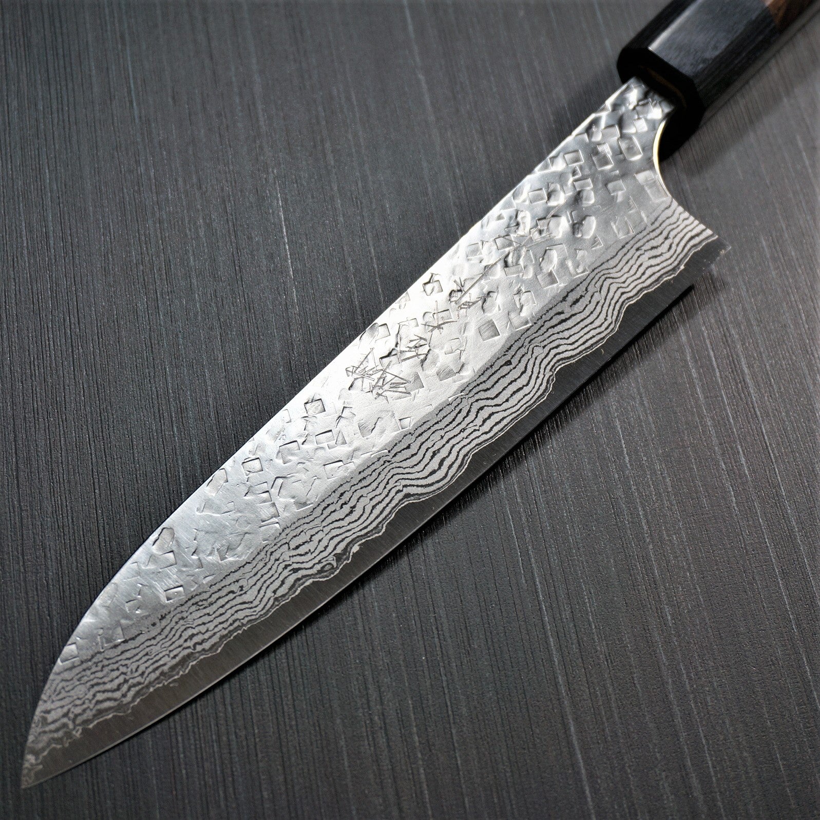 Premium KATO VG10 Hammered Damascus Gyuto Chef Knife 180mm - Japanese High Carbon Stainless Steel Blade with Ebony Wood Handle - Perfect for Sushi, Meat Cutting & Professional Kitchen Use