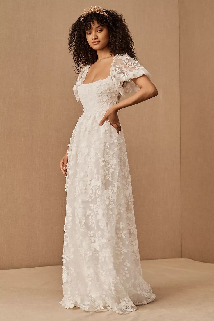 BHLDN Willowby Lilia Gown - Elegant Wedding Dress with Lace Details for Bridesmaids & Formal Events | Perfect for Beach Weddings & Evening Galas