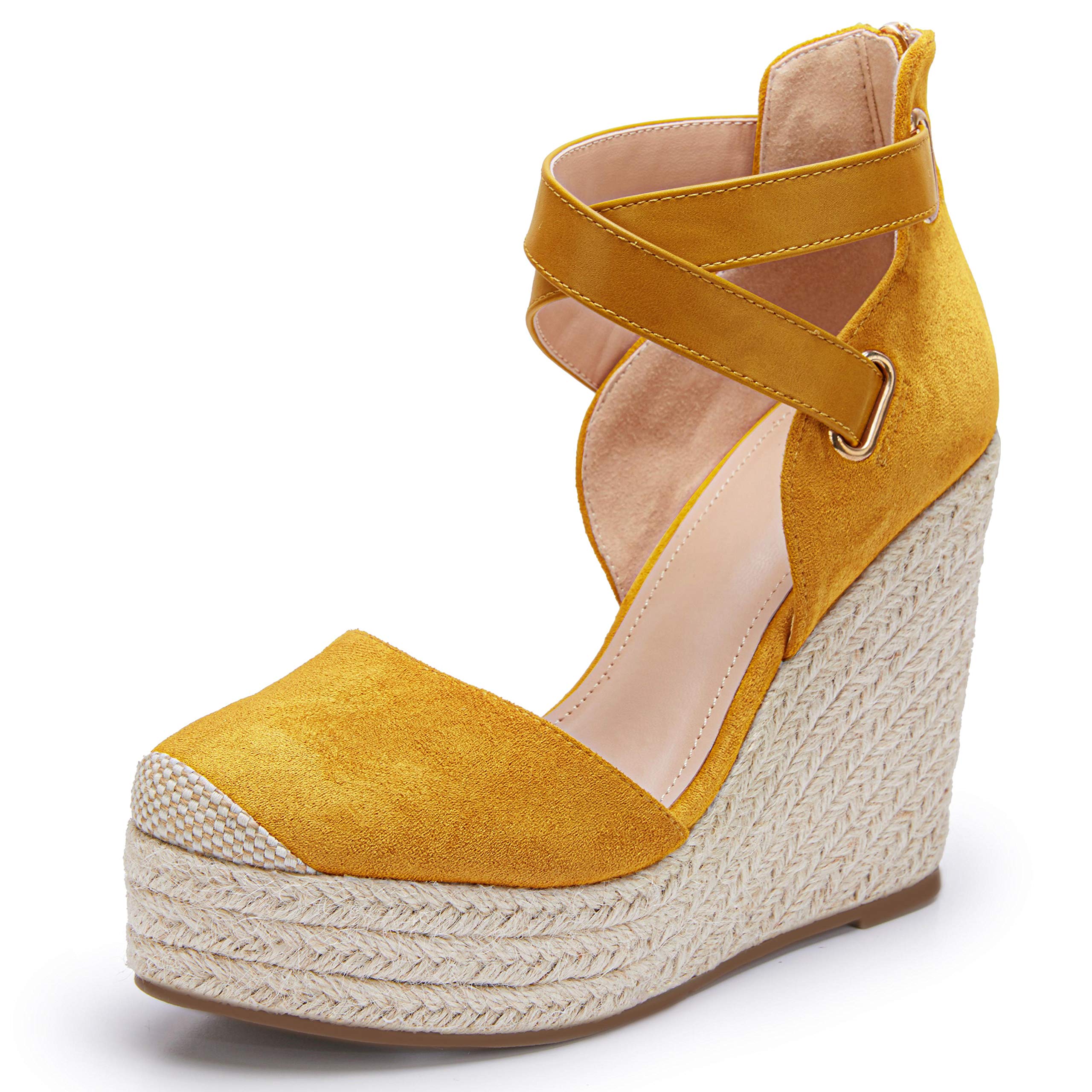PiePieBuy Women's Comfortable Wedge Heel Ankle Strap Cap Toe Sandals - Fashion Summer Casual Shoes for Beach, Party & Outdoor Wear