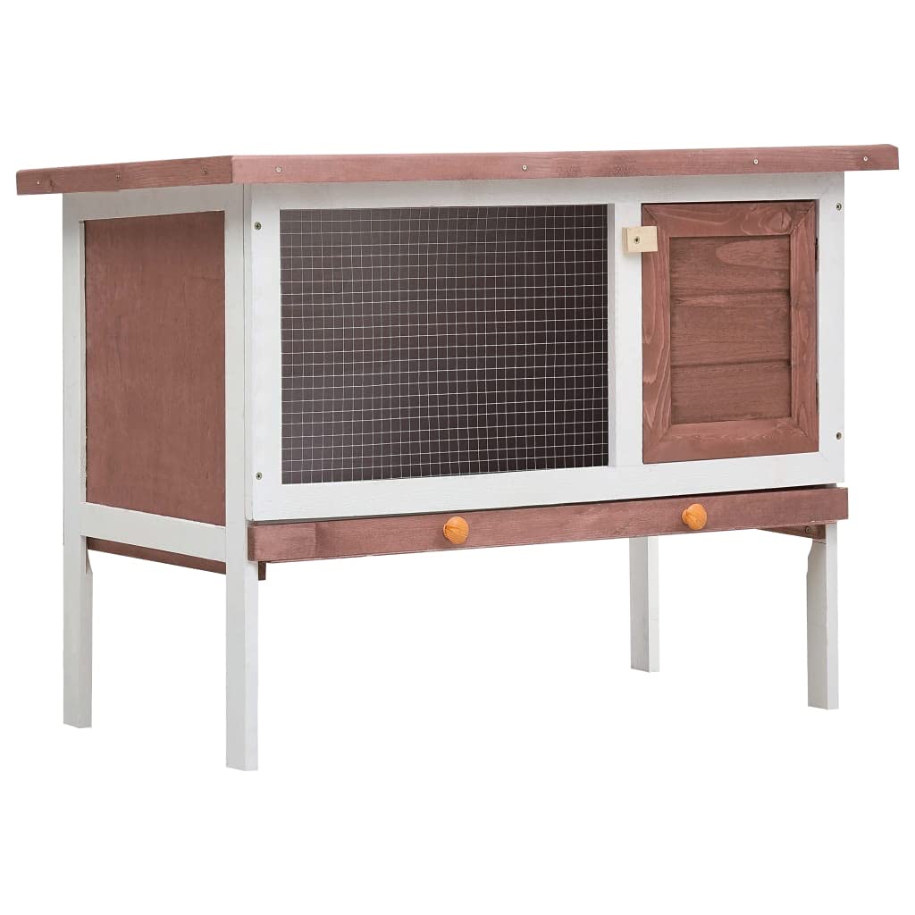 Wooden Rabbit Hutch for Small Animals - Guinea Pig Cage, Bunny House with Run for Indoor & Outdoor Use - Perfect for Backyard, Garden, or Patio Pet Shelter