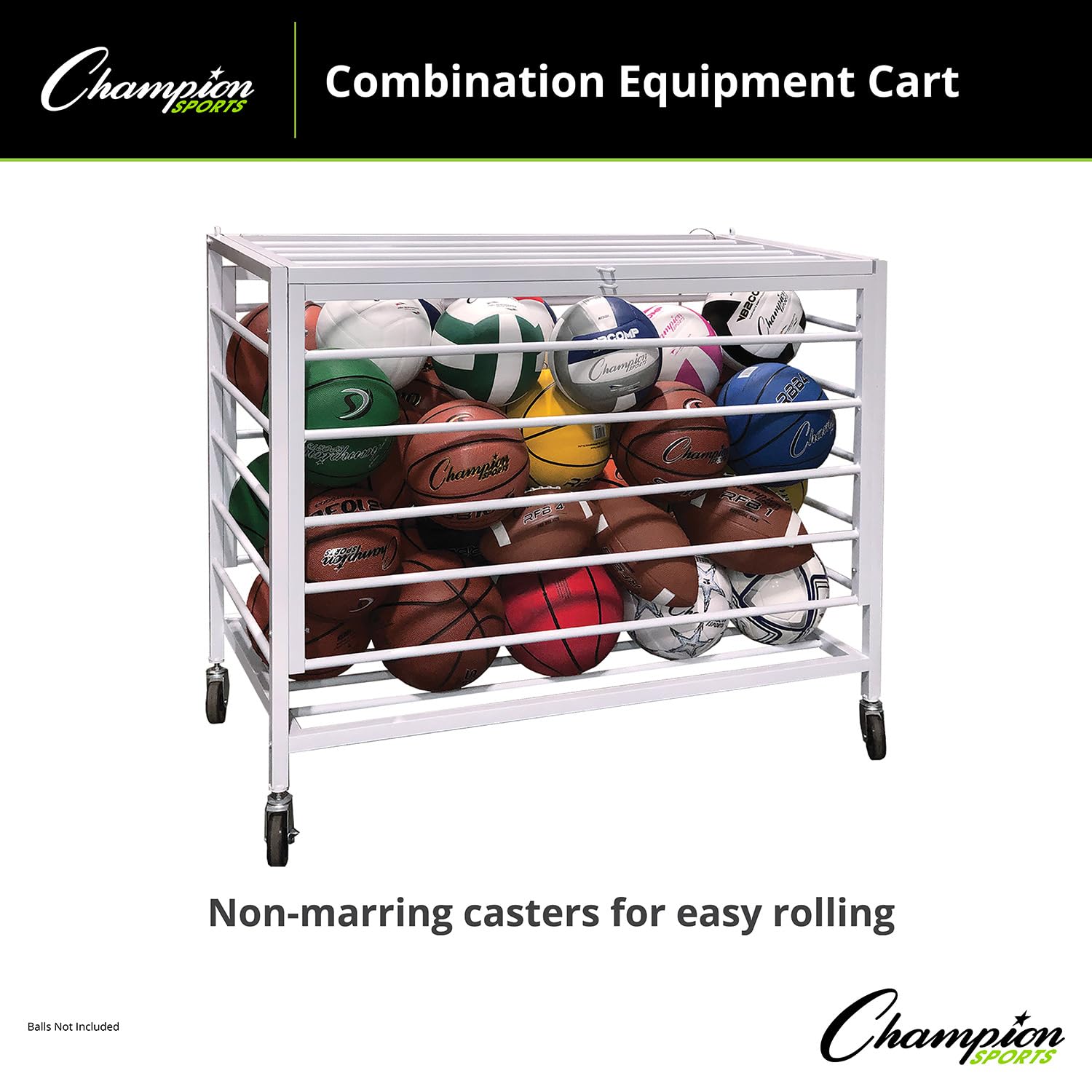 Champion Sports Lockable Ball Lockers - Durable Storage for Basketballs, Soccer Balls & More | Perfect for Gyms, Schools & Sports Clubs