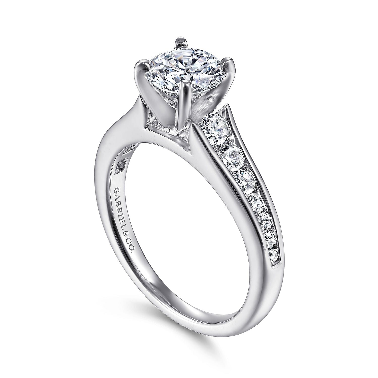 Channel Set Diamond Engagement Ring for Women - 14K White Gold Wedding Band, Perfect for Proposals, Anniversaries & Bridal Jewelry Gifts