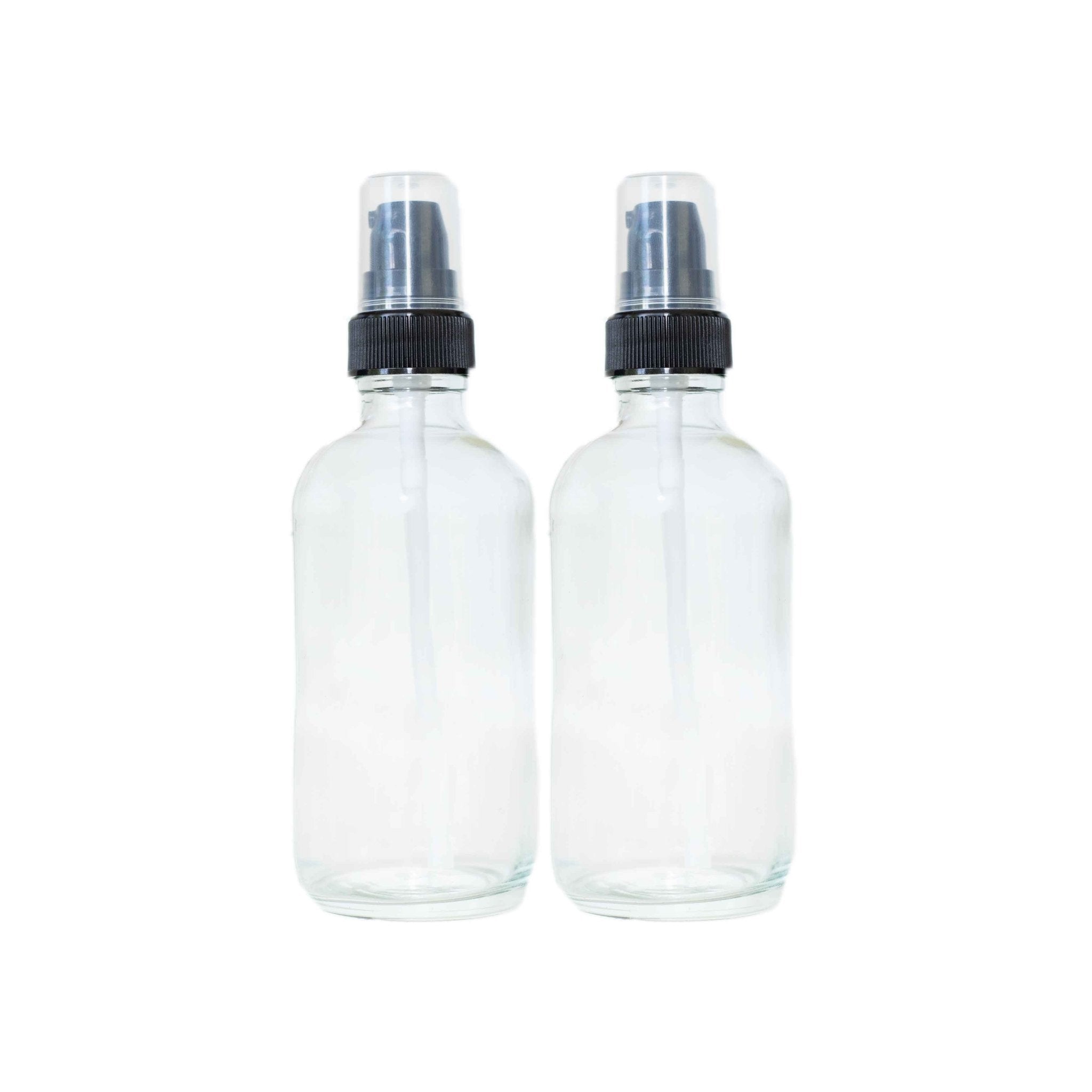 4oz Clear Glass Bottles with Small Pump Top - Perfect for Essential Oils, Lotions & DIY Beauty Products (Pack of 12)
