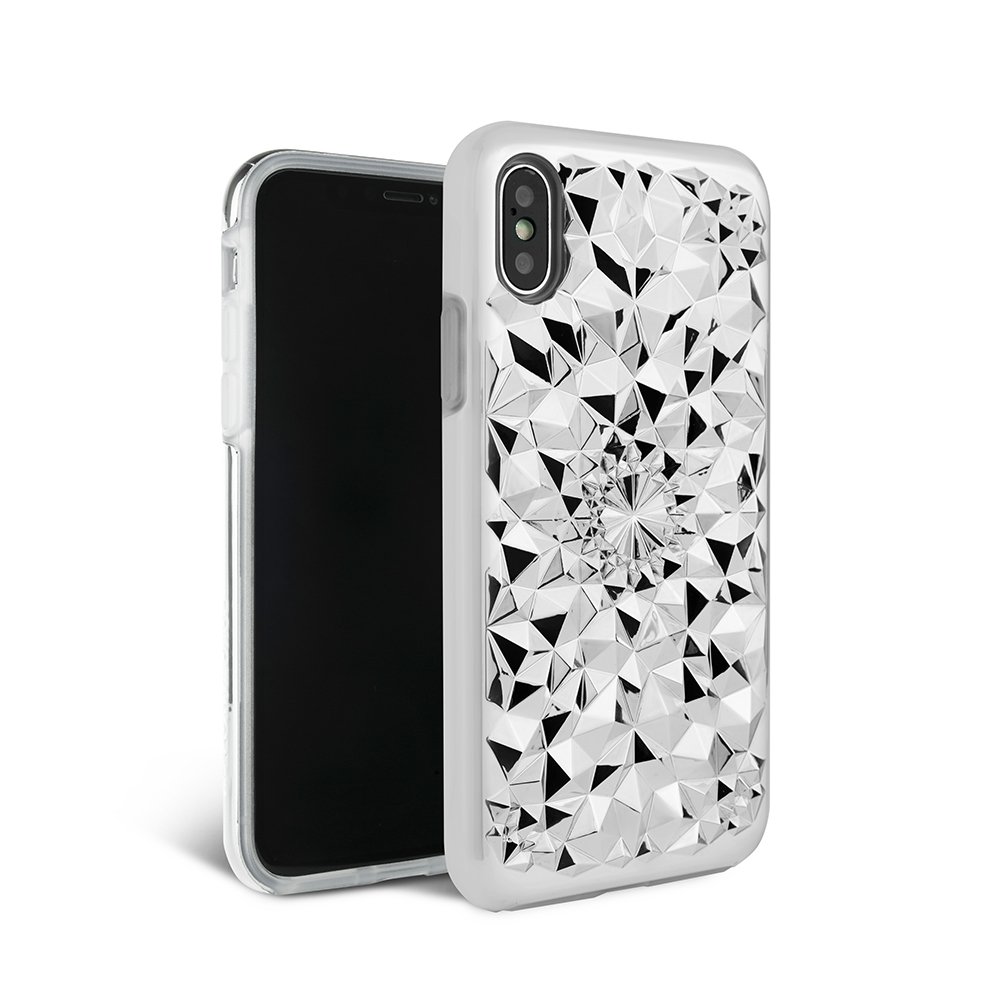 iPhone Xs Max Case - 3D Geometric Silver Kaleidoscope Design, 360° Shockproof Protection for iPhone Xs Max | Durable Cover with Screen Protection | Perfect for Daily Use, Travel & Outdoor Activities