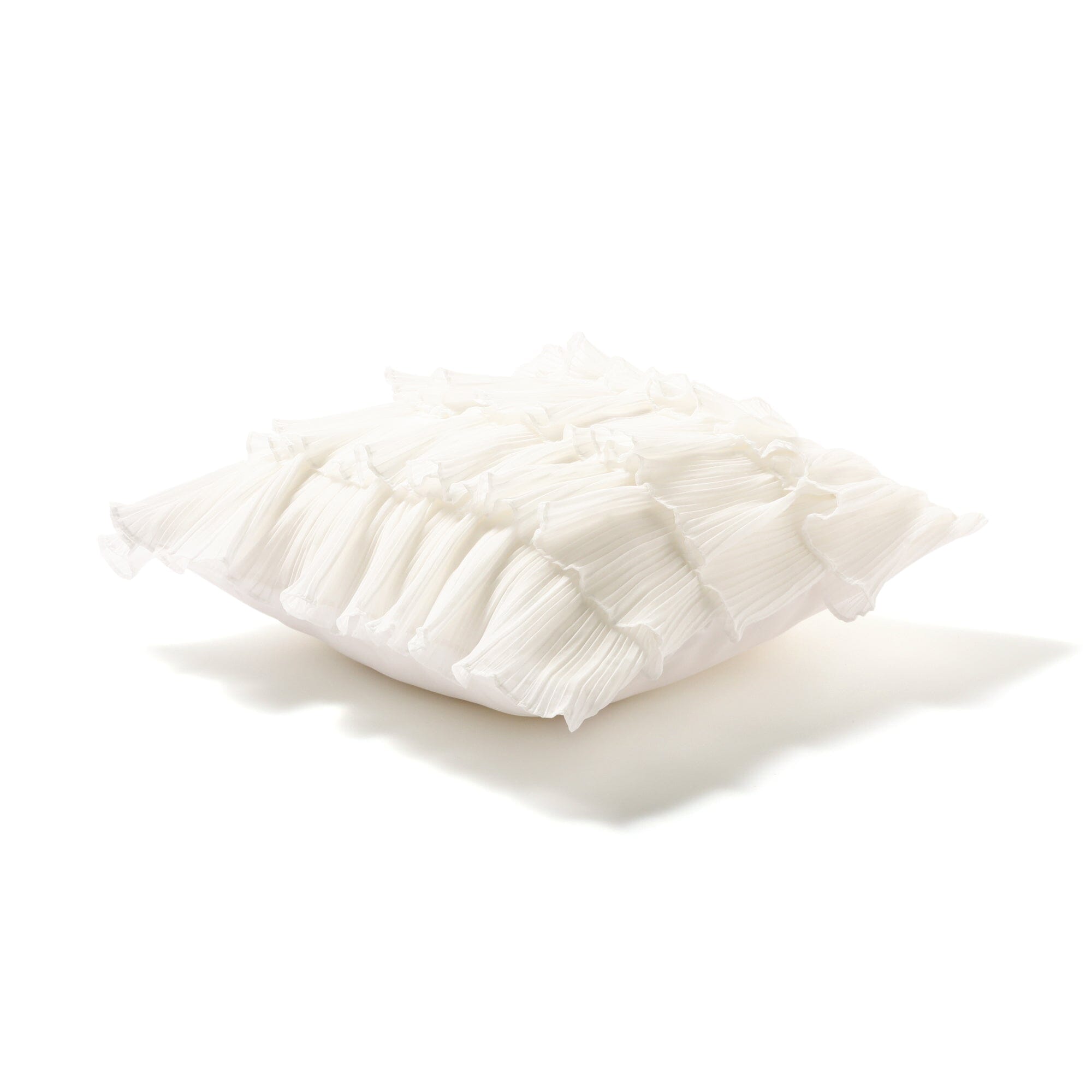 Elegant Frill Pleated Cushion Cover 18x18 Inches White - Perfect for Sofa, Bed, and Home Decor