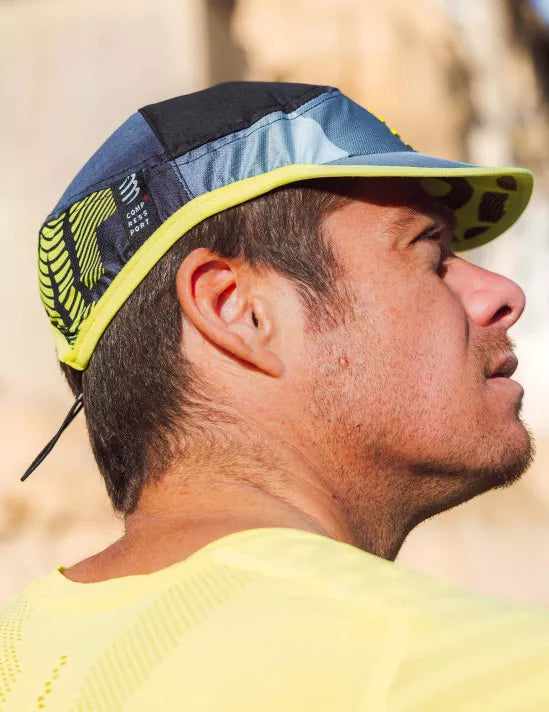 Compressport Unisex Pro Racing Cap - Lightweight, Breathable Running Hat for Men & Women - Black, White, Safety Yellow - Ideal for Marathon, Cycling, Triathlon & Outdoor Sports