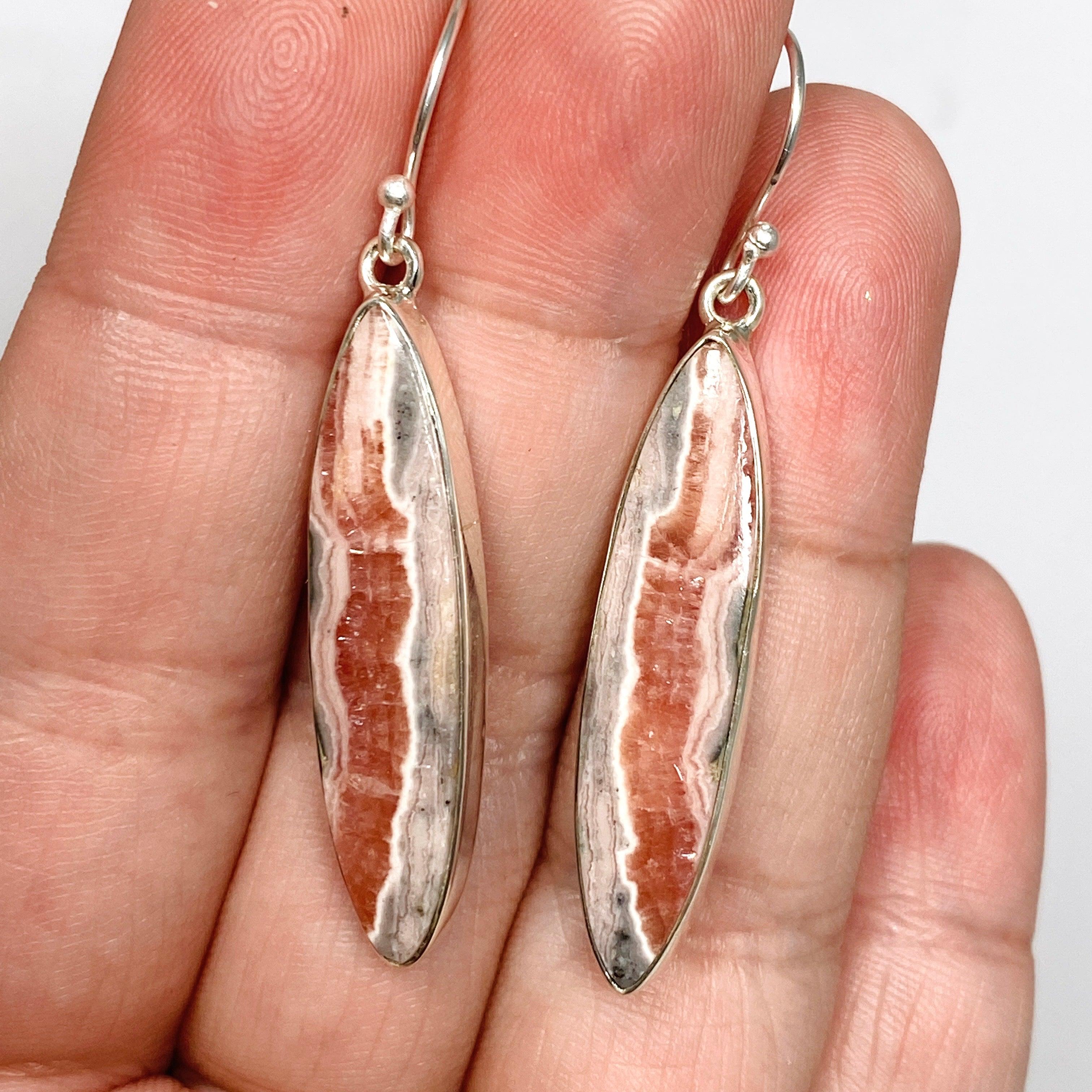 Rhodochrosite Marquise Earrings KEGJ1460 - Handmade Gemstone Jewelry for Women, Elegant Dangle Earrings for Parties, Weddings & Special Occasions