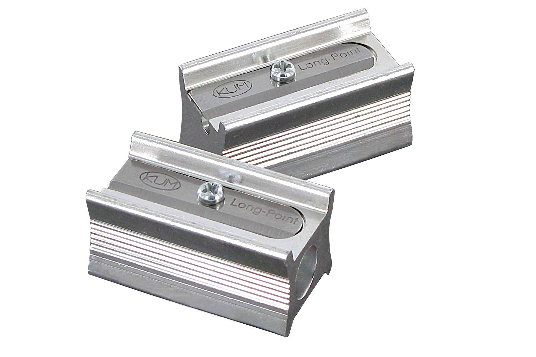 Kum 104.06.01 Magnesium Alloy 1-Hole Steel Blade Long Point Pencil Sharpener - Premium Office & School Supplies for Artists, Students & Professionals