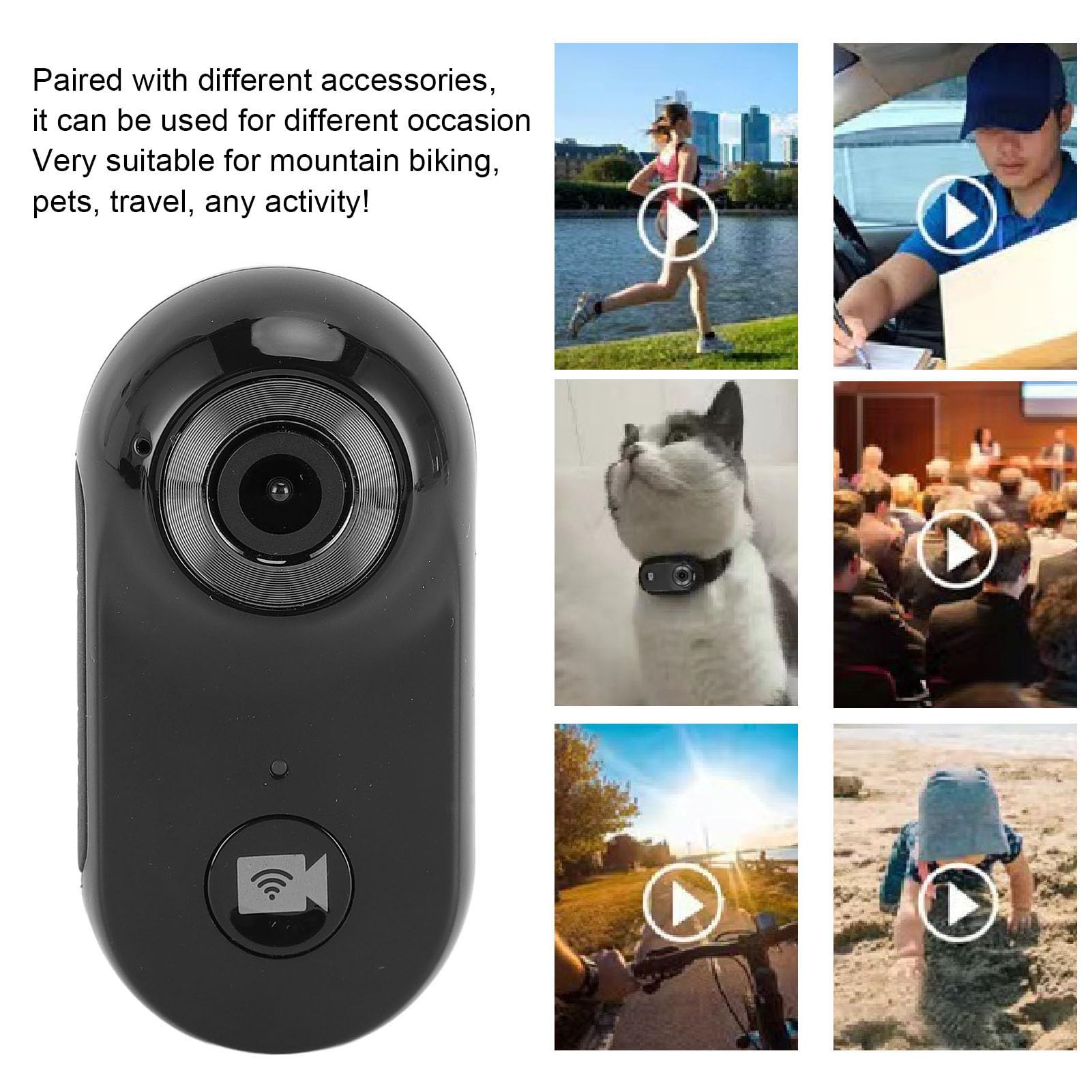 Xiuganpo Mini Body Camera 1080P HD - 2MP Wearable Thumb Camera with Magnetic Base & Back Clip - Portable Pocket Camcorder for Travel, Cycling, Outdoor Adventures, Daily Recording, Vlogging & Security Surveillance