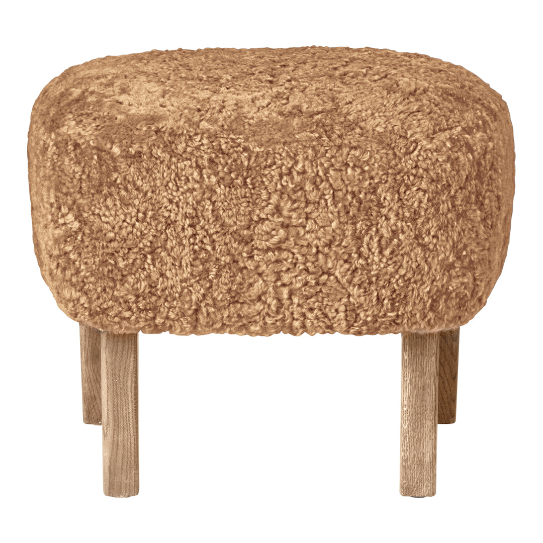 Premium Ingeborg Ottoman with Luxurious Sheepskin Upholstery - Cozy & Elegant Living Room Furniture for Relaxation & Comfort