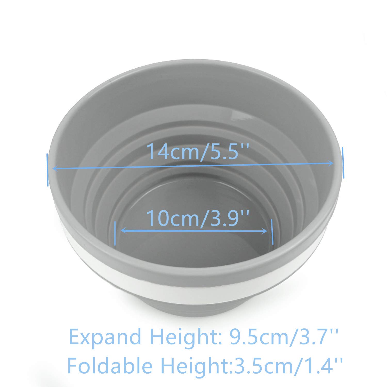 Collapsible Food Storage Containers with Lids - 32oz/950ml Silicone Containers for Travel, Camping & Hiking | Space-Saving, Leak-Proof, BPA-Free | Perfect for Meal Prep, Picnics & Outdoor Adventures (Grey)