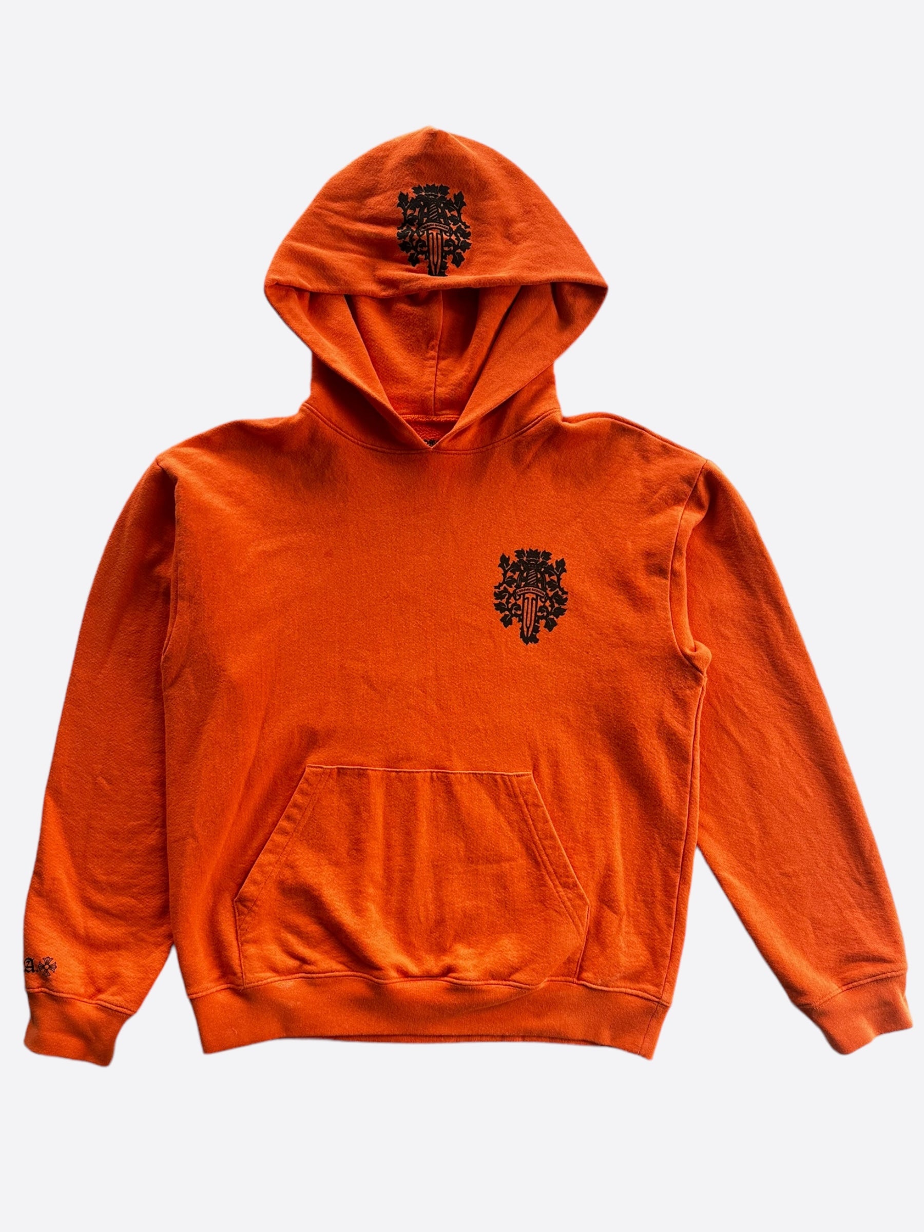 Chrome Hearts Orange & Black Dagger Logo Hoodie - Stylish Streetwear for Men & Women | Perfect for Casual Outfits, Urban Fashion & Hip-Hop Style