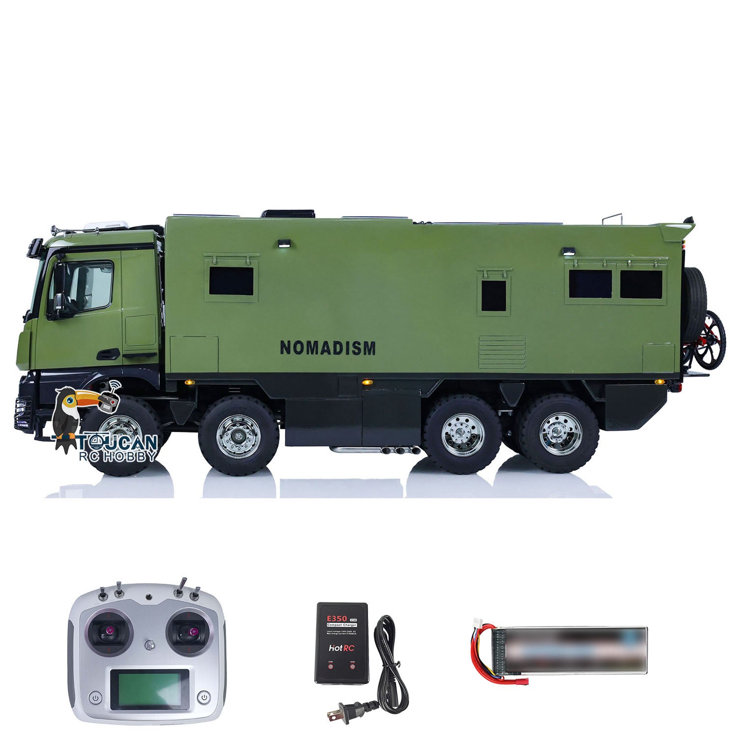 1/14 Scale 8x4 RC Recreational Vehicle RTR Remote Control Car with Sound, Light & Smoke Effects - Ready-to-Run Touring Car for Adults & Kids - Perfect for Caravaning, Off-Road Adventures & Backyard Racing