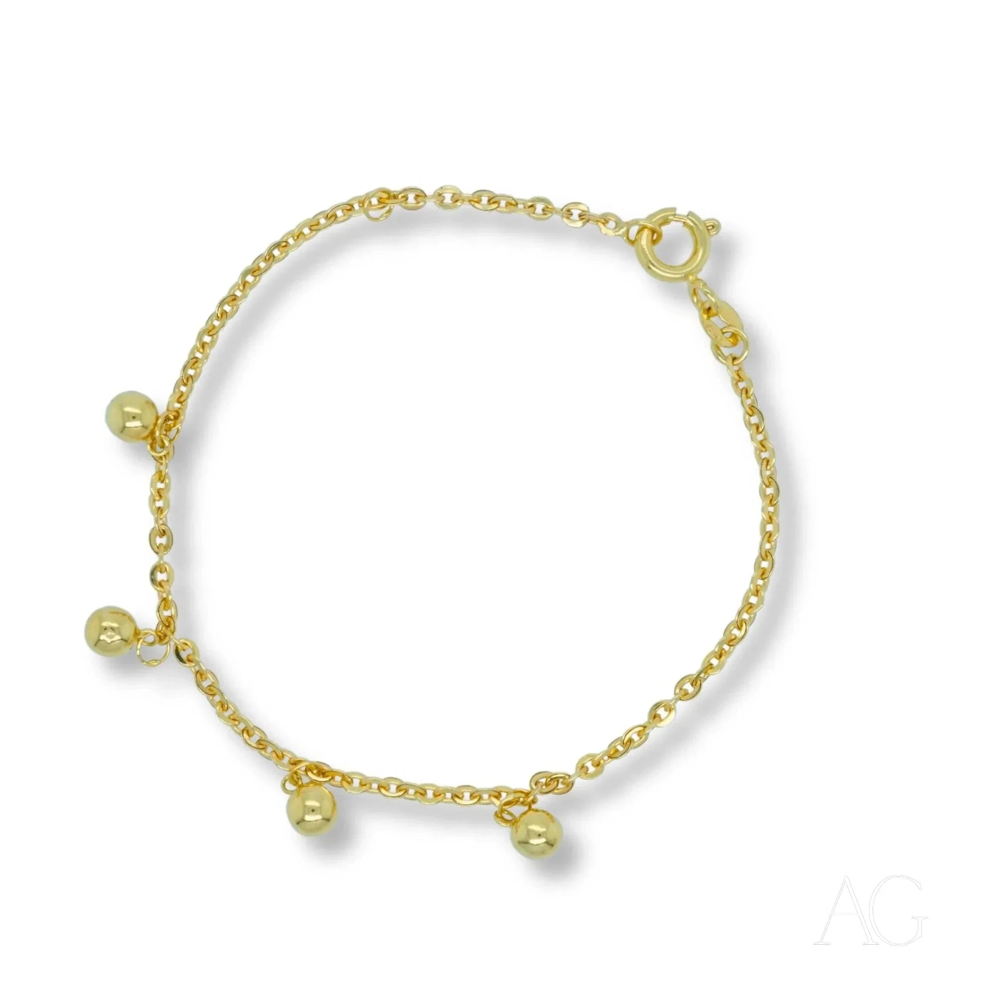 18K Gold Beaded Bracelet for Kids - Elegant & Durable Jewelry for Birthdays, Gifts & Special Occasions