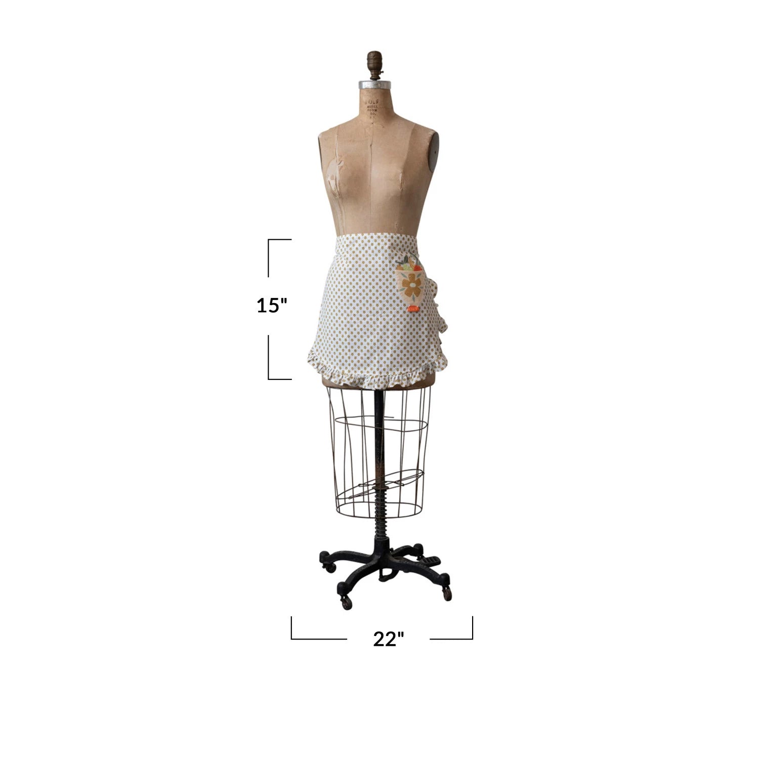 Premium Cotton Fruit Bowl Half Apron for Cooking, Baking & Kitchen Work - Adjustable Waist & Pockets - Perfect for Chefs, Gardeners & DIY Enthusiasts