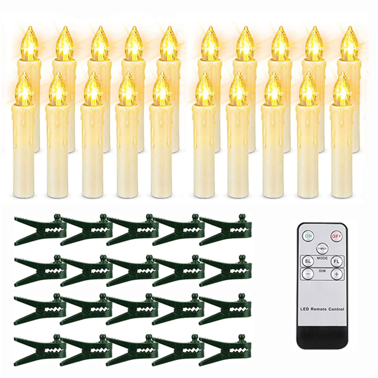 Remote Control LED Flameless Candles with Timer - Battery Operated Flameless Cone Candles, Real Wax Finish for Windows, Weddings, Parties & Holiday Decor - Perfect for Home, Dining Room & Christmas Decorations