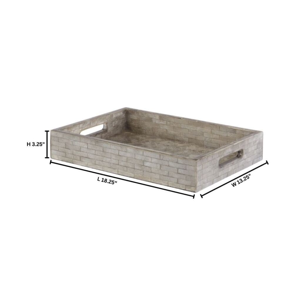 Cyan Design 11682 Triton Rectangle Serving Tray - Smoke Gray Small Decorative Tray for Dining Table, Coffee Table, or Kitchen Countertop - Perfect for Entertaining, Home Decor, and Gift Giving