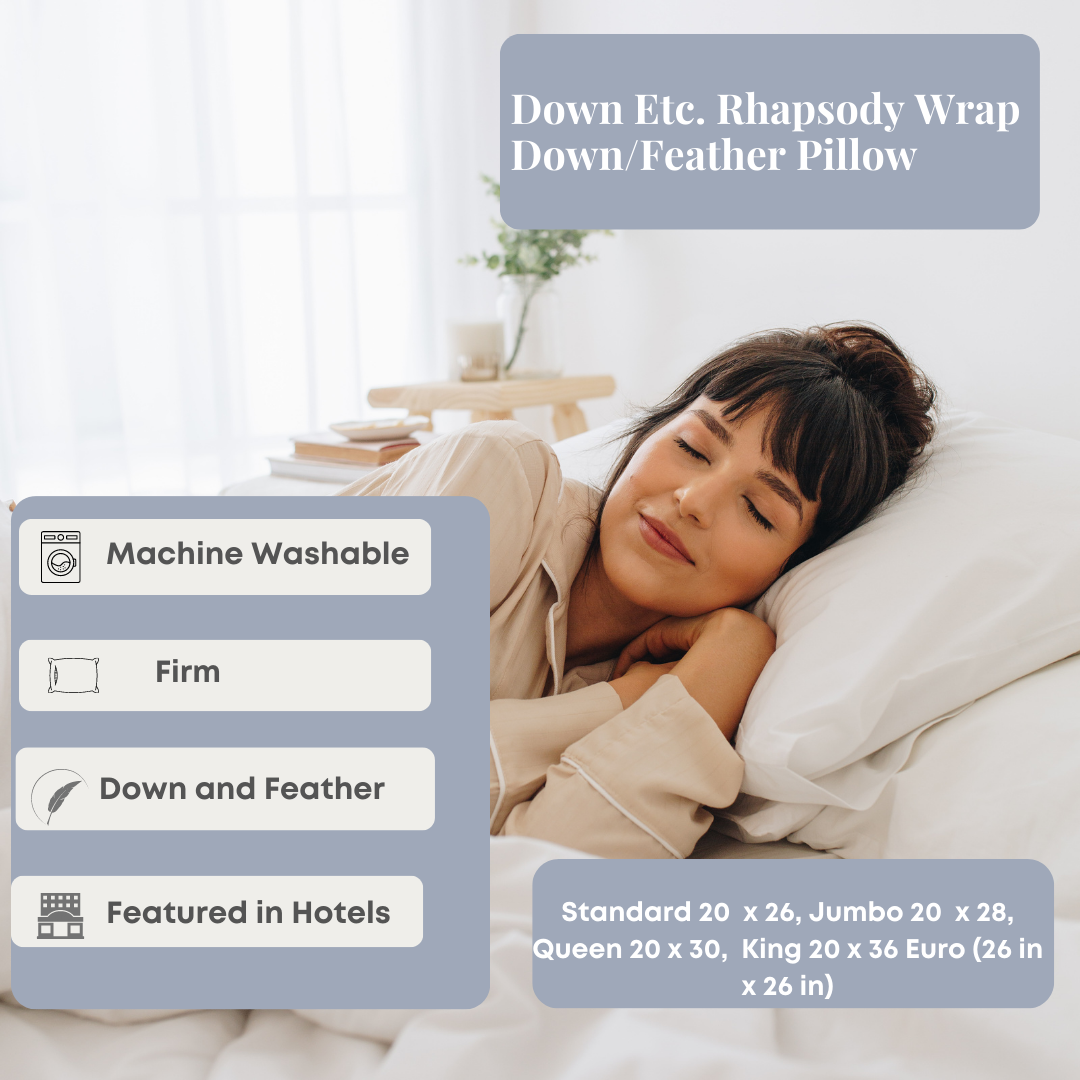 Premium Down & Feather Pillow - Luxury Hotel Quality for Ultimate Comfort | Perfect for Home, Travel & Guest Rooms | Featured at Hyatt® Hotels