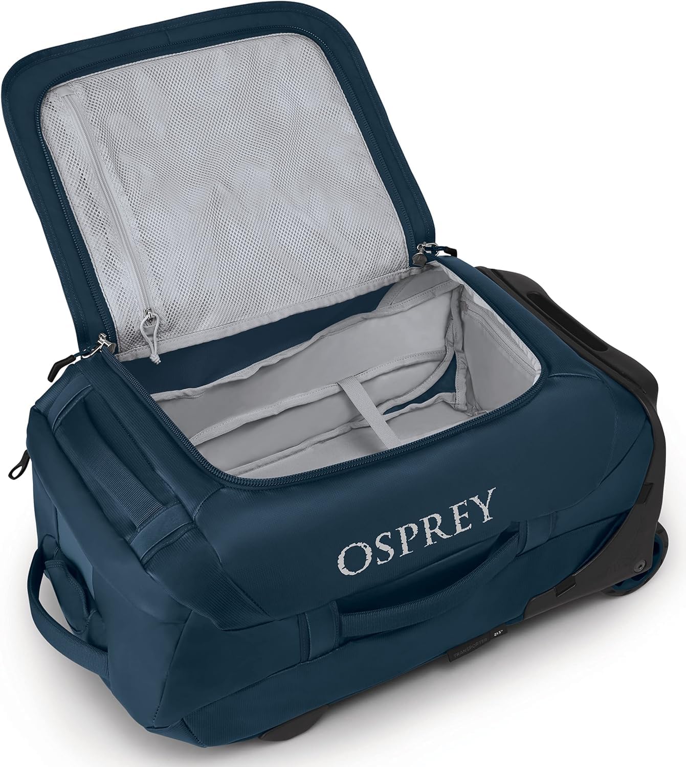 Osprey Transporter Wheeled Travel Duffel Bag - Water-Resistant Rolling Luggage for Air Travel, Camping & Outdoor Adventures | Carry-On Duffle with Wheels for Men & Women