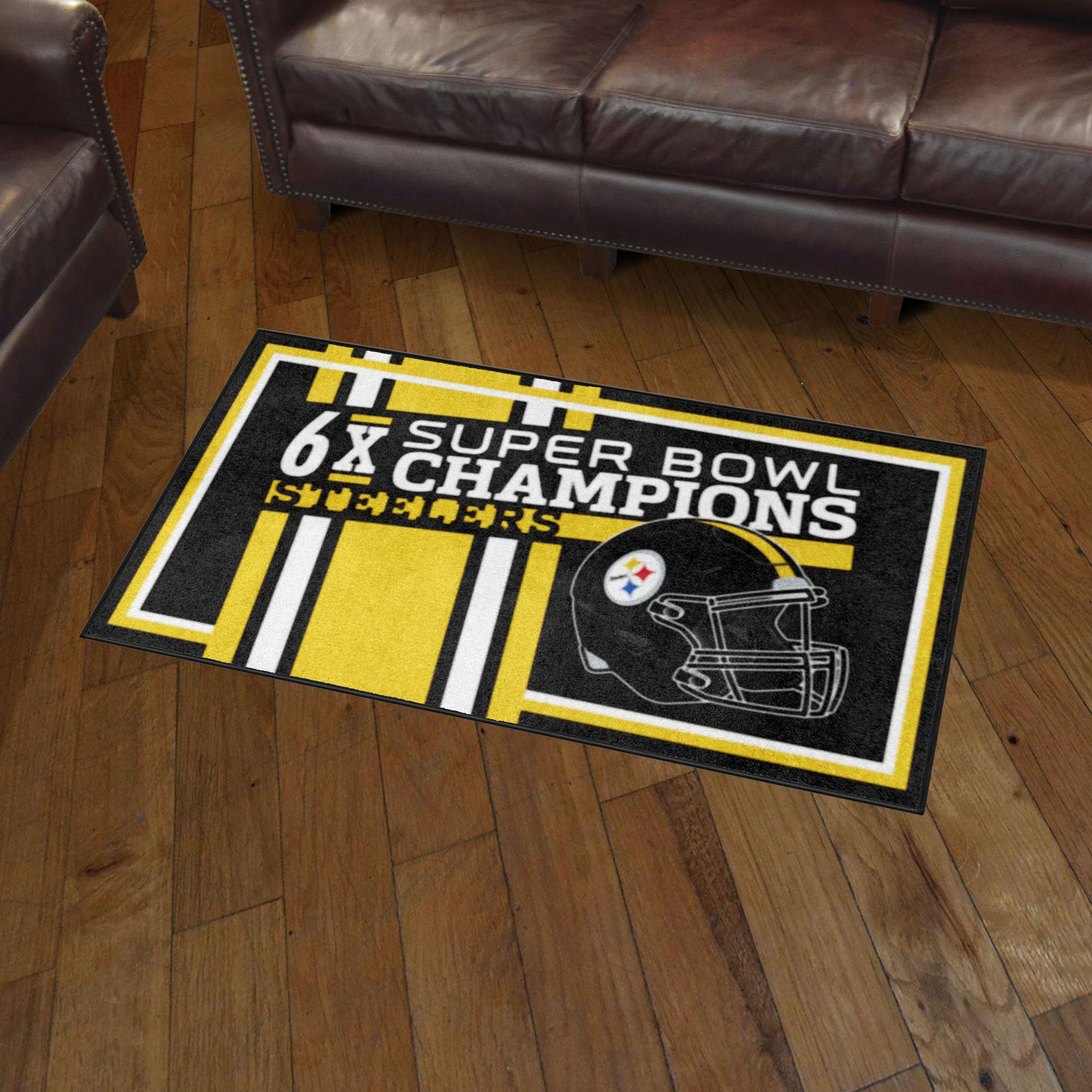 Pittsburgh Steelers NFL Plush Area Rug 3ft x 5ft - Soft Sports Fan Rug for Home Decor, Game Room & Tailgating | Perfect for Living Room, Man Cave & Football Parties