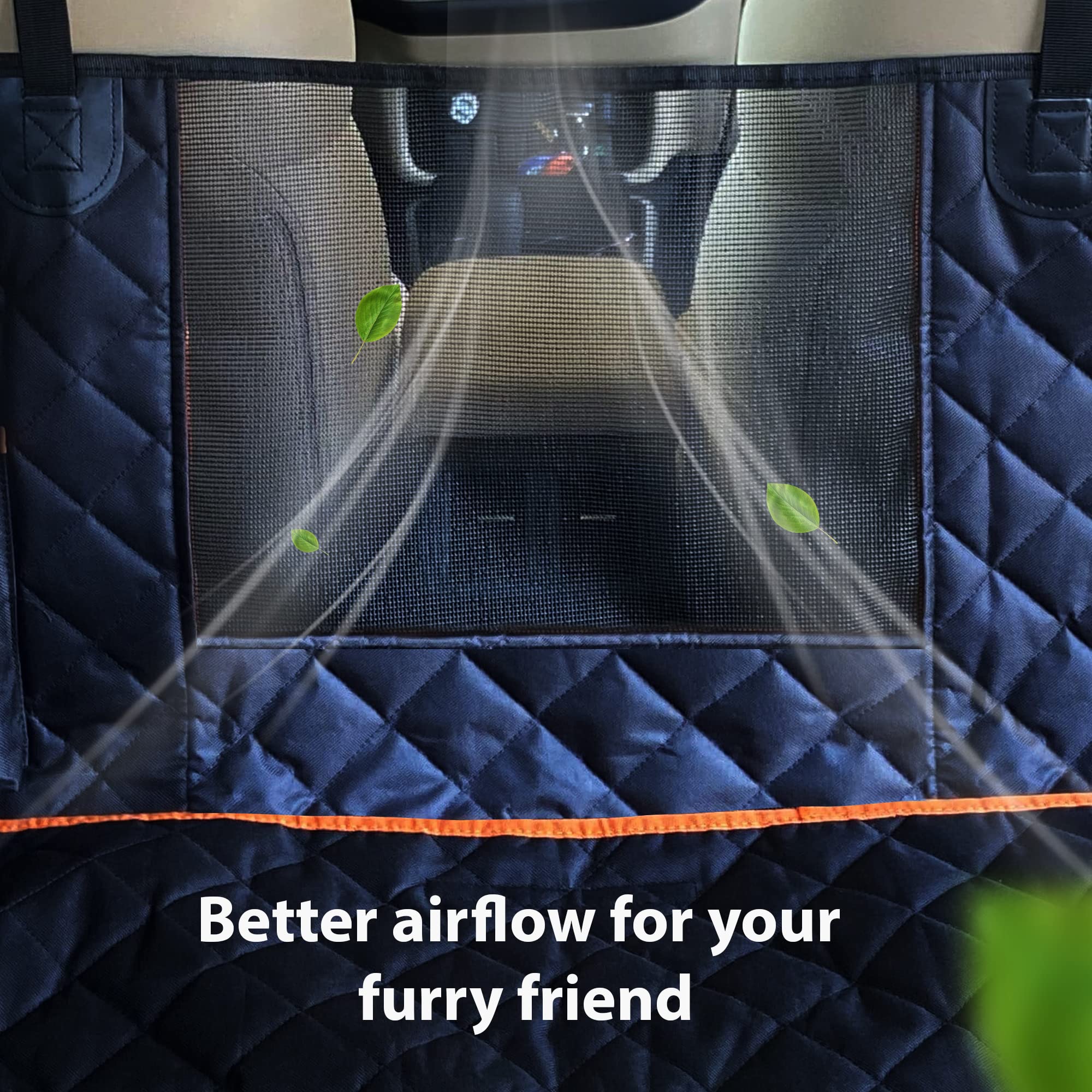 **Waterproof Dog Car Seat Cover for Trucks & SUVs - Large Pet Seat Protector with Mesh Window, 2 Seat Belts & Washable Cover - Non-Slip, Scratch-Proof Dog Hammock for Travel & Outdoor Adventures**