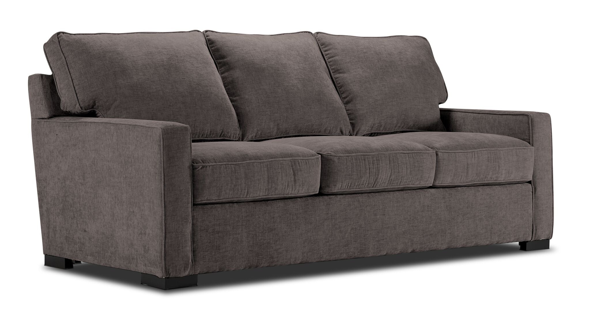 Charlotte Full Sofa Bed in Pewter - Convertible Sleeper Sofa for Small Spaces, Guest Room & Apartment Living - Modern Gray Upholstered Futon with Storage