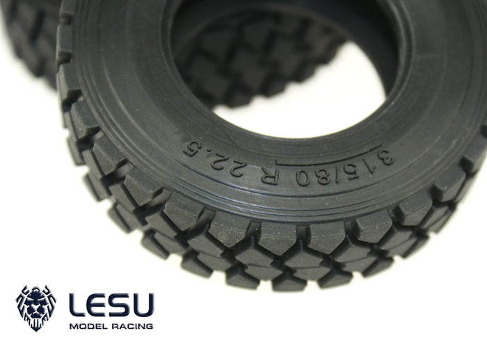 Upgraded 1Pair LESU Rubber Tires for 1/14 Scale RC Tractor Truck - Compatible with TAMIYA Model Cars, Hydraulic Dumper Trailers & Remote Control Tippers - Durable Off-Road Performance for RC Construction Vehicle Enthusiasts