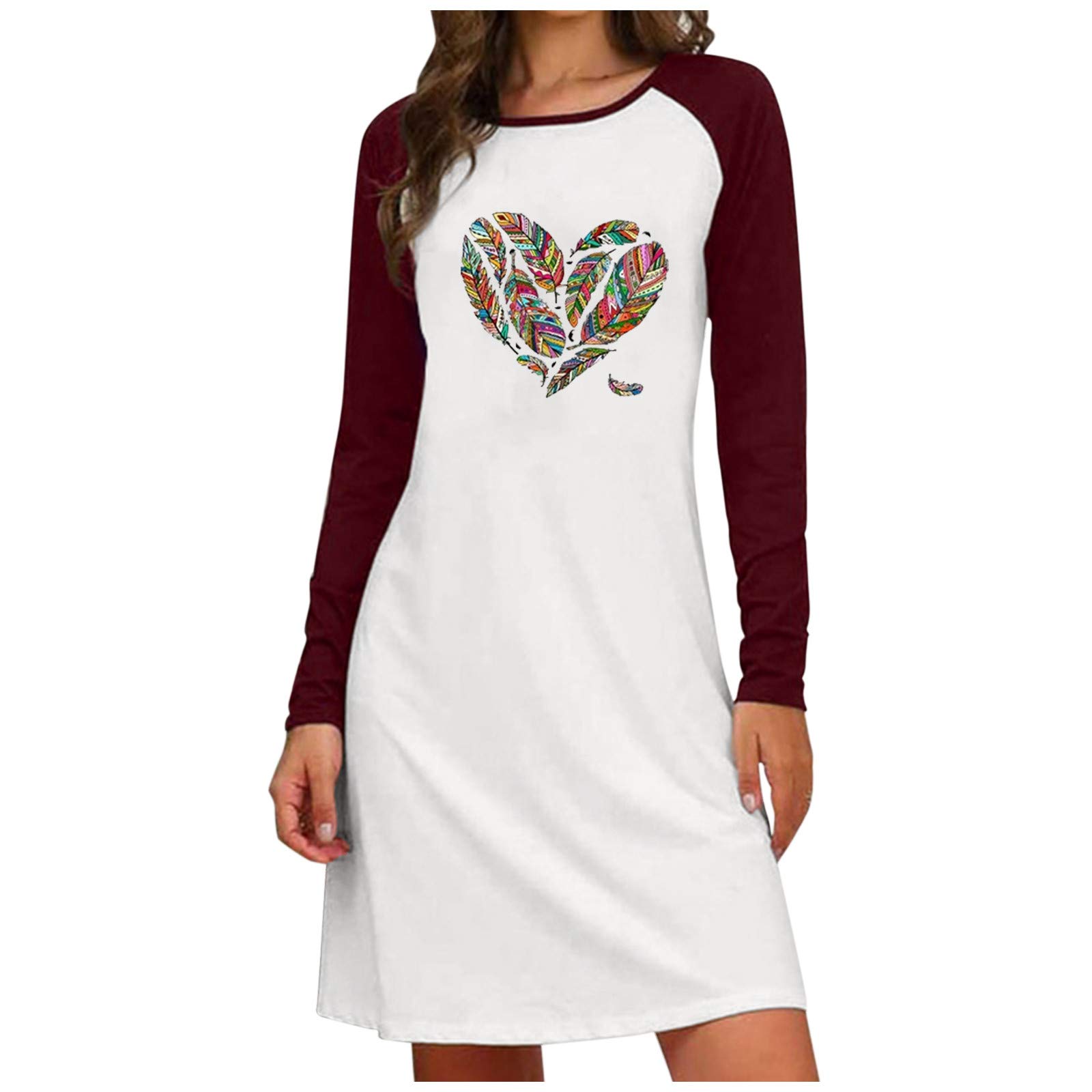 Wild Women's Loose Print Long Sleeve Casual Dress - Flowy Summer Sun Dress for Women | Perfect for Beach Outings, Vacation Wear & Everyday Comfort
