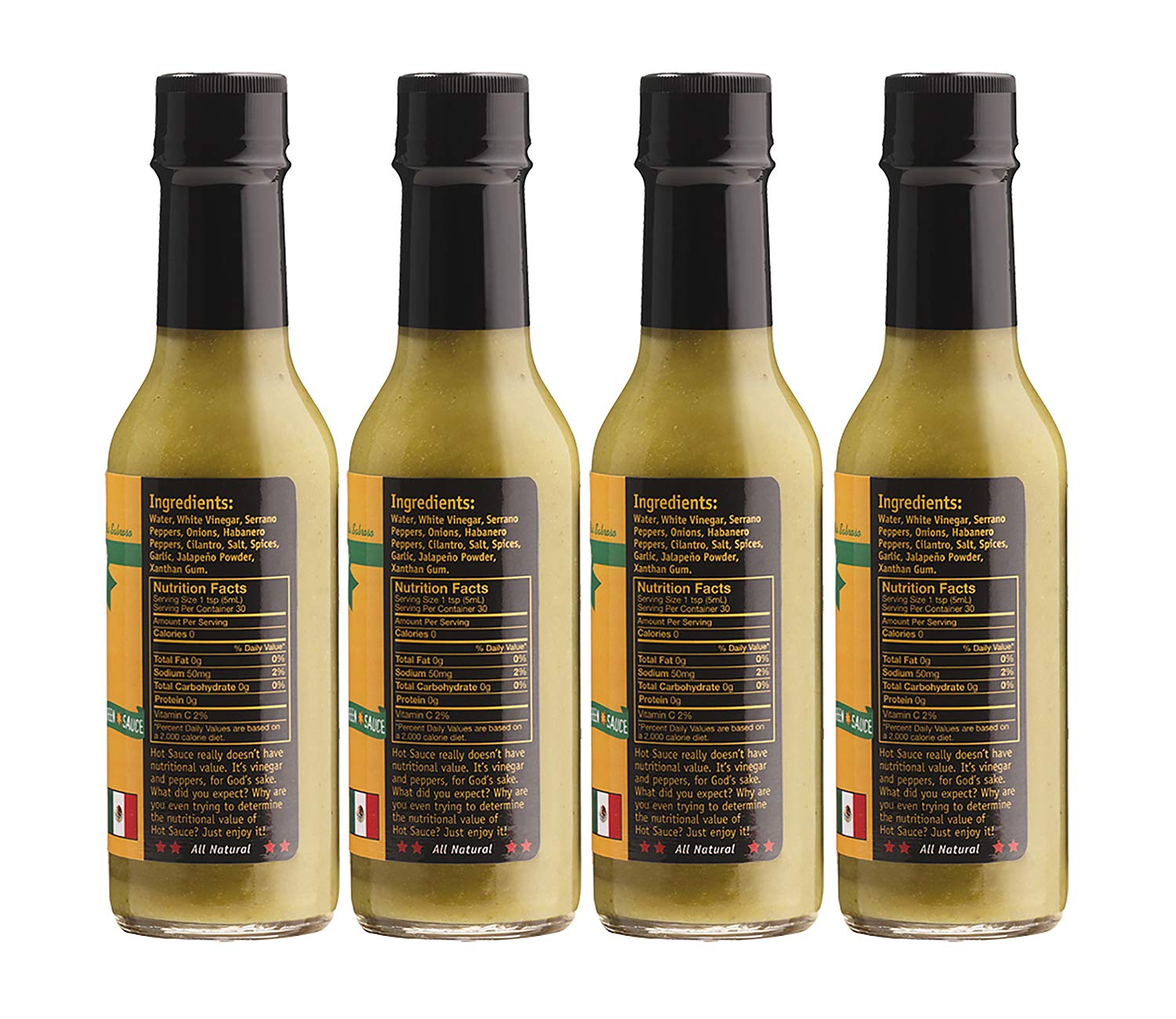 Gringo Bandito Green Habanero Hot Sauce - 5oz Bottle (Pack of 4) | Spicy Mexican Hot Sauce for Tacos, Wings & Burgers | Authentic Flavor for Home Cooking & Gifts