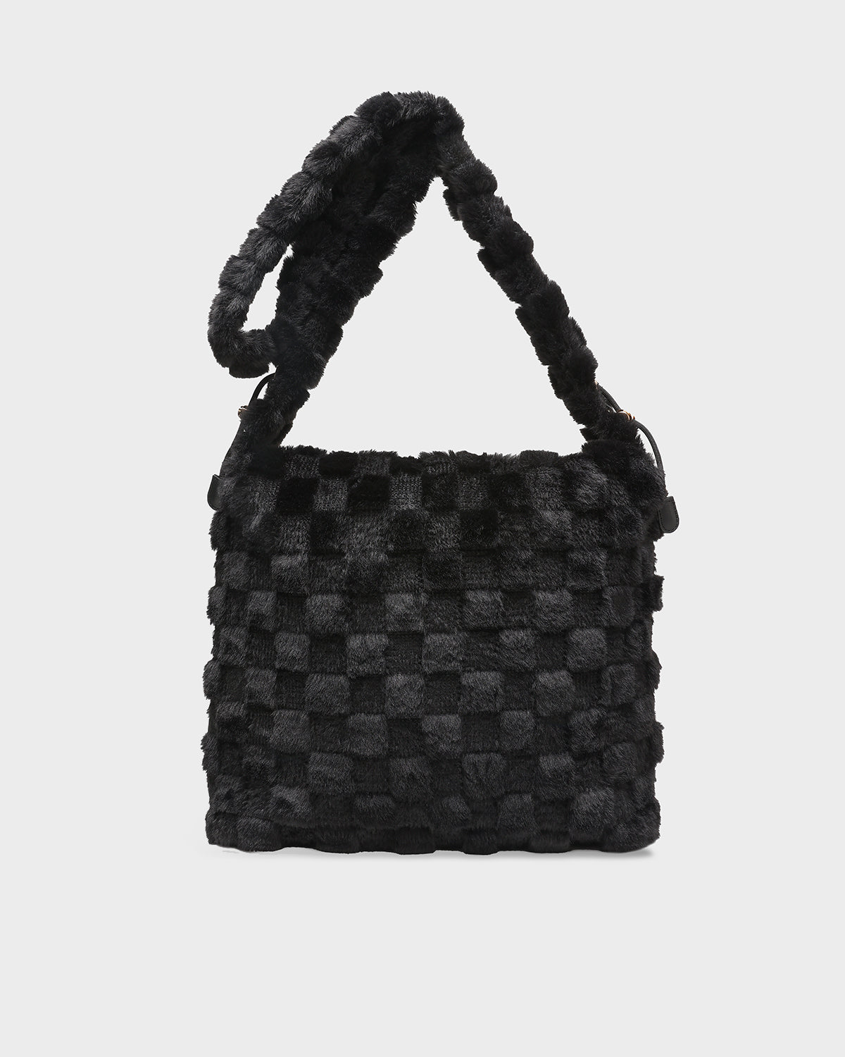 Stylish Black Fluffy Messenger Bag for Women & Men - Perfect for Work, School & Travel
