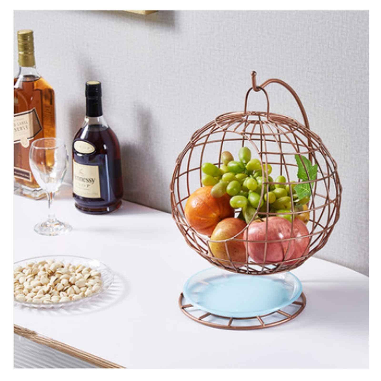 Stainless Steel Tiered Fruit Basket with Banana Hanger - 3-Tier Metal Wire Kitchen Countertop Organizer for Fruits & Vegetables Storage | Perfect for Kitchen Counter, Dining Table, and Pantry Organization