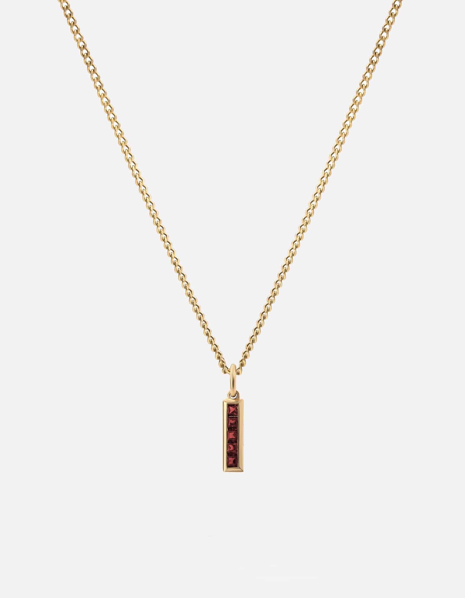 Slim Totem Garnet Necklace - 14K Gold Vermeil Pendant for Women | Elegant Jewelry Gift for Birthday, Anniversary & Special Occasions | Perfect for Layering & Everyday Wear