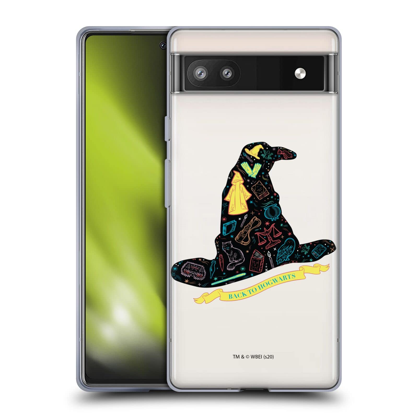 Harry Potter Sorting Hat Deathly Hallows XXXIV Soft Gel Case for Google Pixel 6a - Officially Licensed by Head Case Designs, Perfect for Fans and Daily Protection