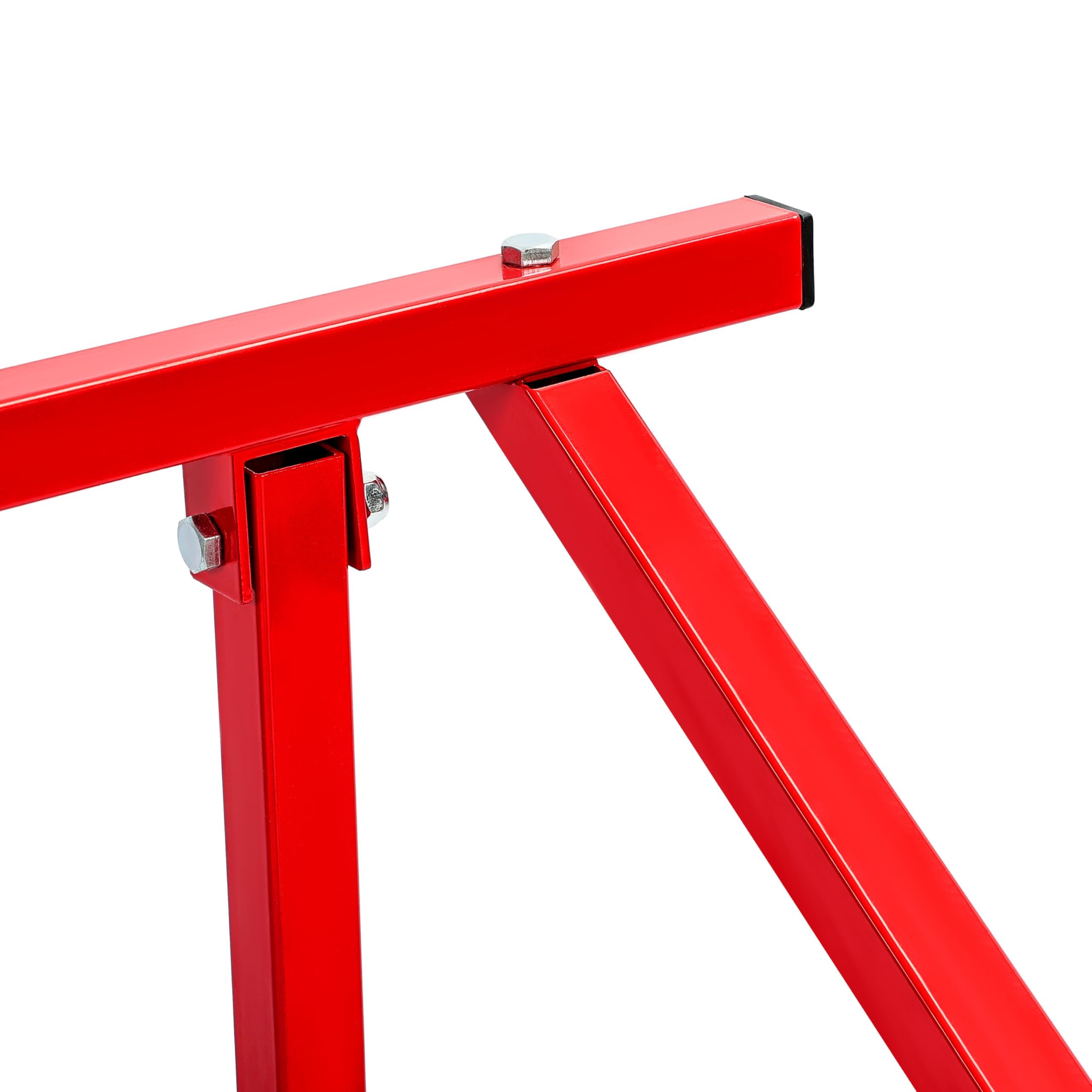 HECASA 800 lbs Folding Pick Up Bed Dolly - Heavy Duty Truck Bed Cart Lifter for Auto Body Work | Powder Coated Red | Perfect for Moving Large Items, Automotive Repairs & Workshop Use