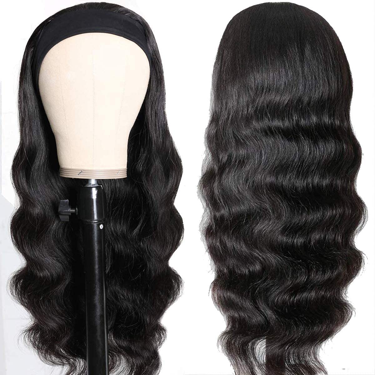 28 Inch Brazilian Virgin Human Hair Wig - Glueless Lace Front Body Wave Headband Wig for Black Women | 150% Density, Natural Color | Perfect for Daily Wear, Parties & Special Occasions