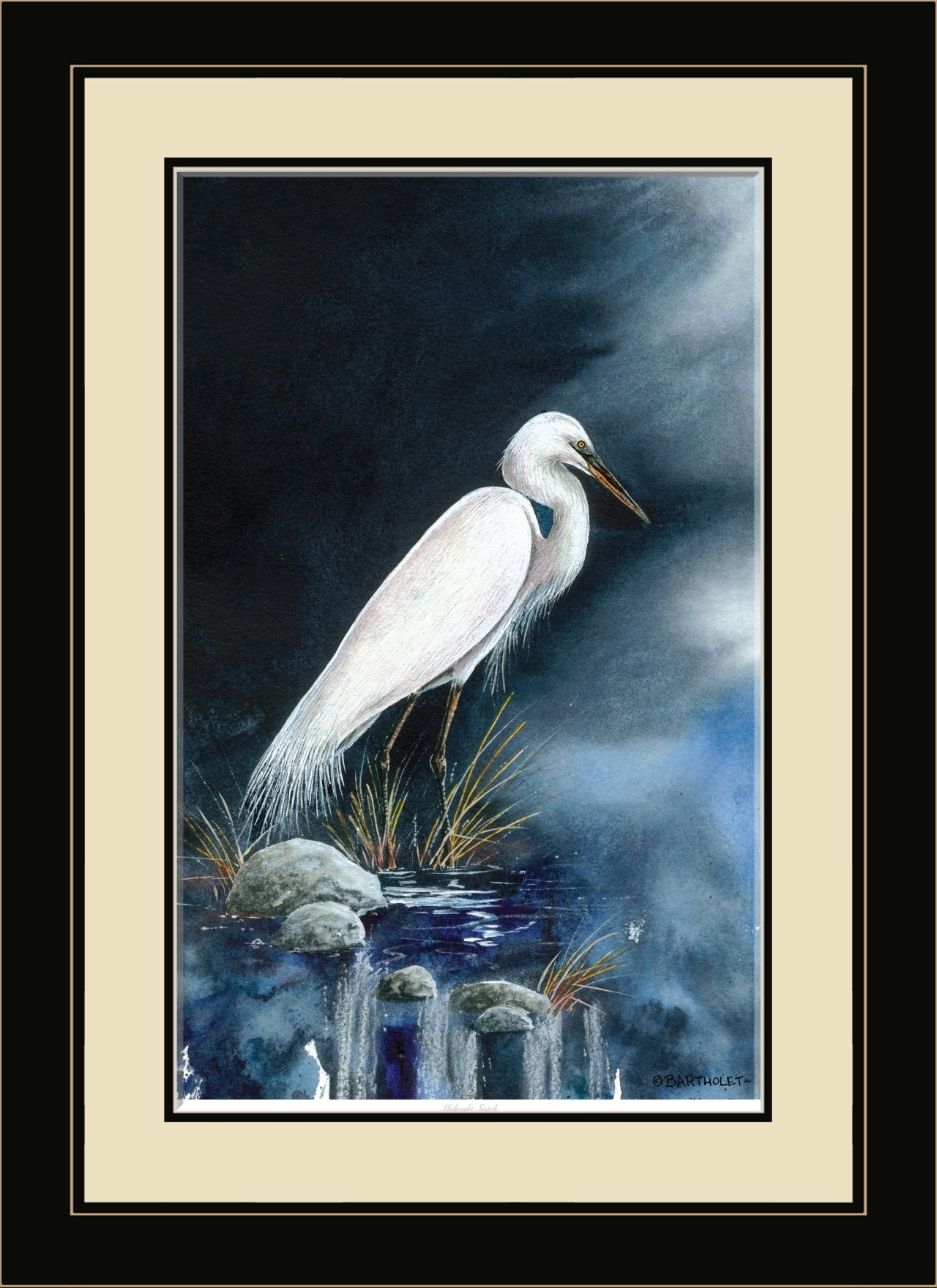 Dave Bartholet Midnight Snack Framed Wall Art - 13 x 16 Inches, Northwest Art Mall BA-4843 MFGDM - Perfect for Living Room, Bedroom & Office Decor