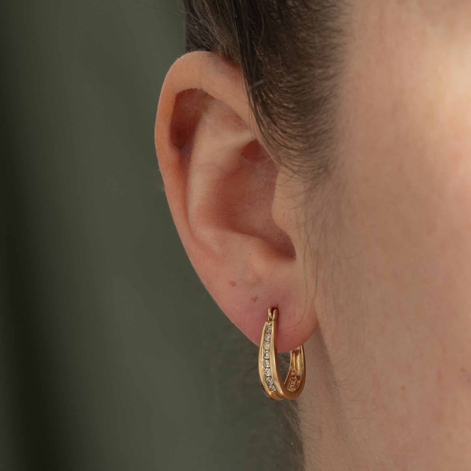 10K Gold Diamond Hoop Earrings for Women | 0.25ctw Round Cut Stud Earrings | Perfect for Everyday Wear, Parties & Special Occasions