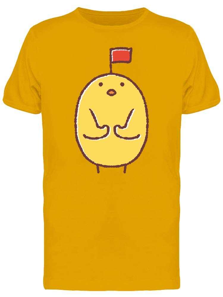 Red Flag Cartoon Chicken Graphic T-Shirt for Men - Casual Streetwear & Funny Statement Tee for Everyday Wear