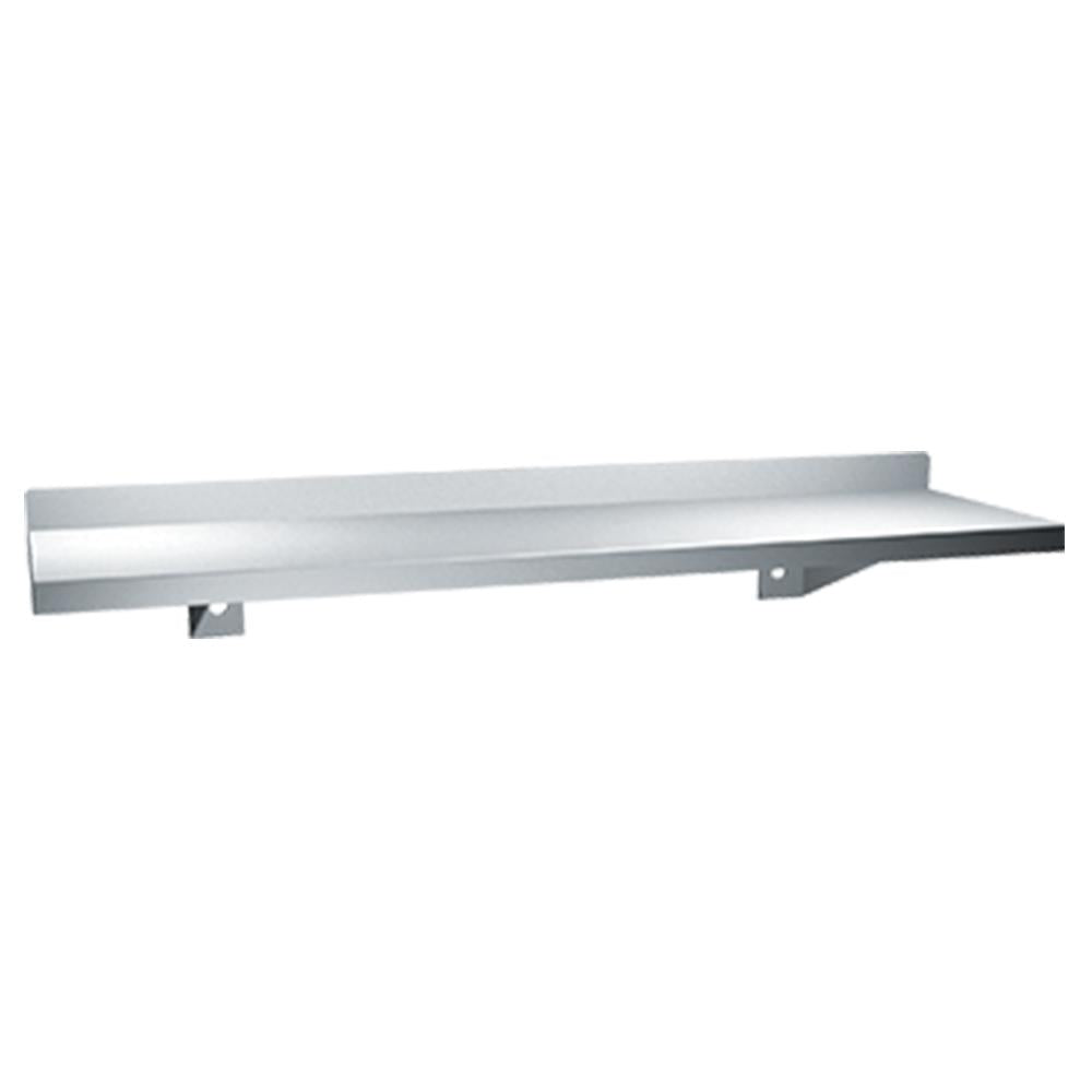 ASI 0694 Wall Mounted Shelf with Backsplash - Satin Finish - Kitchen & Bathroom Storage Solution for Small Spaces