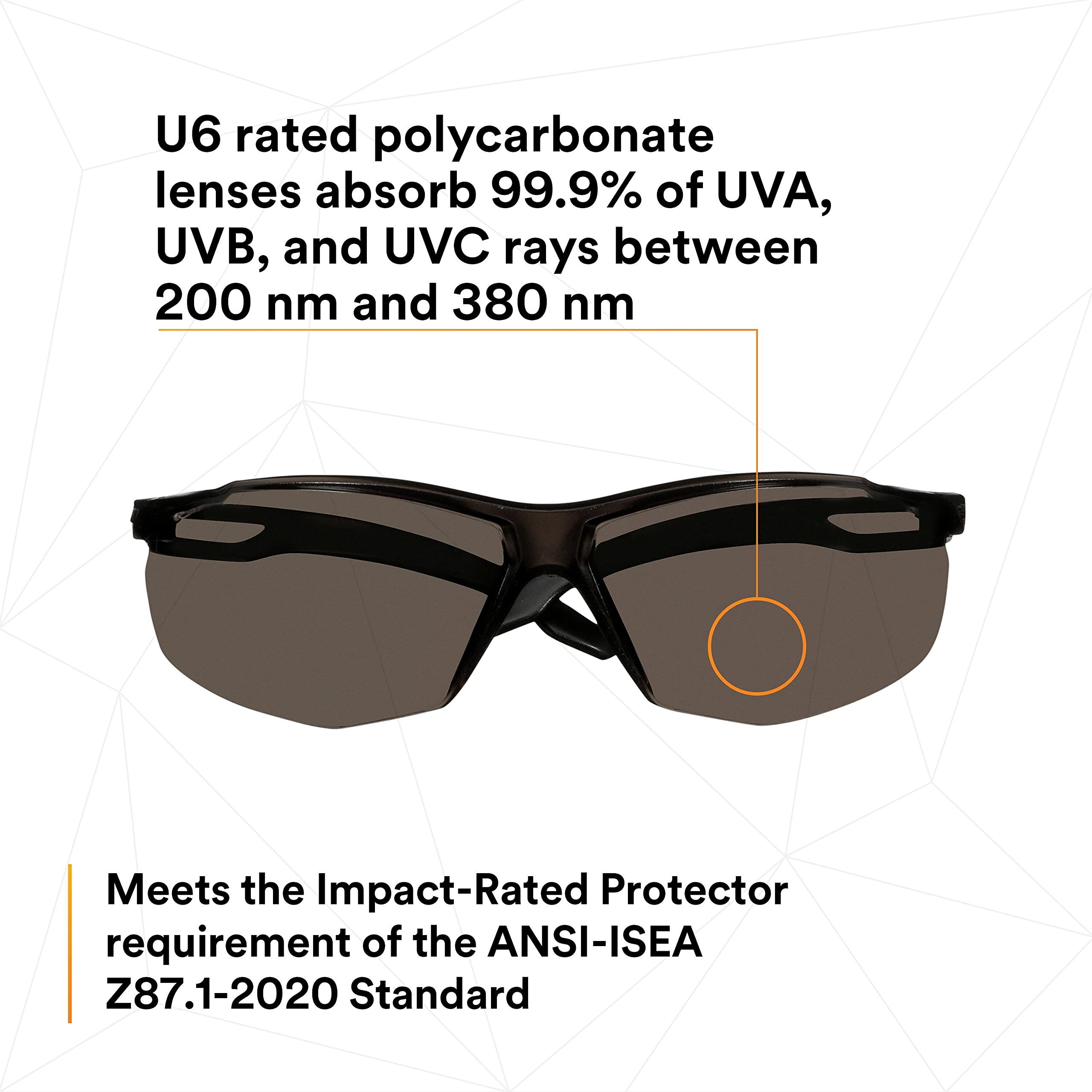 3M SecureFit 500 Series Safety Glasses - 20 Pack ANSI Z87.1 Certified Impact Resistant Eyewear with Anti-Fog & Anti-Scratch Gray Lenses, Adjustable Ratchet Temples - Ideal for Construction, Woodworking, Lab Work & Industrial Safety Protection