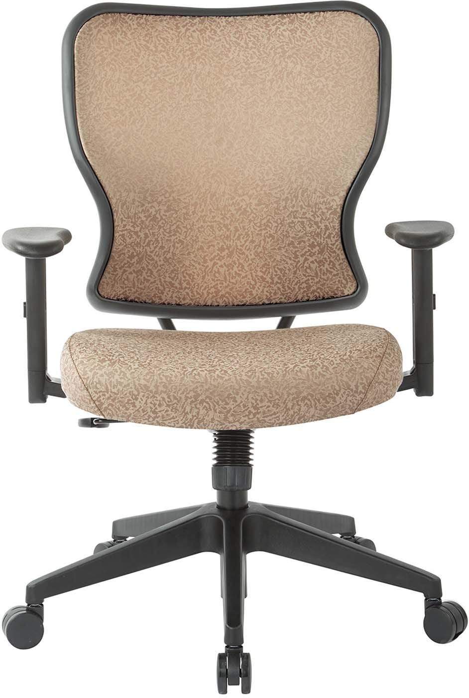 Premium Latte Fabric 2-in-1 Height Adjustable Office Chair with Lumbar Support - Ergonomic Desk Chair for Home & Office Workspace, Gaming, and Study