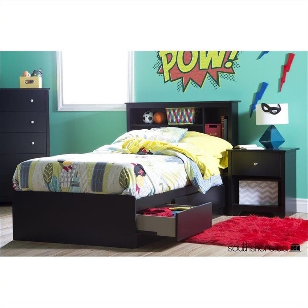 Rosebery Full Size Kids Platform Bed with 3 Drawers - No Box Spring Needed for Cozy Bedrooms