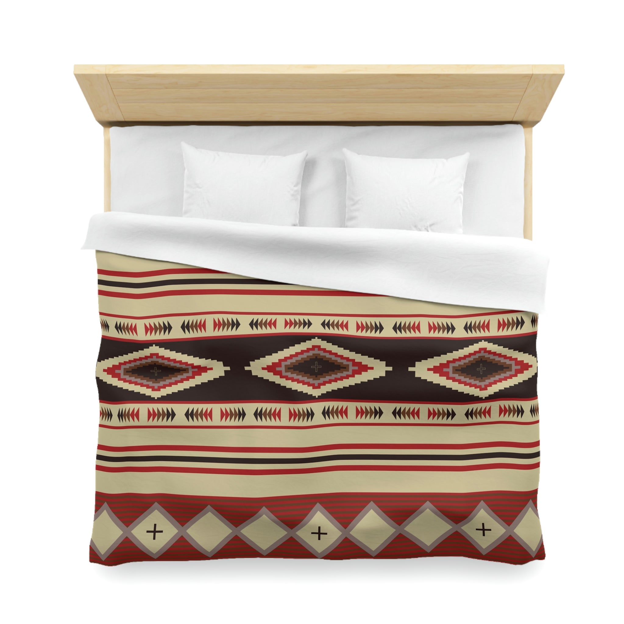 Southwestern Microfiber Duvet Cover Set - Bohemian Rio Vista Print Bedding for Bedroom Decor (Queen/King Size) - Perfect for Boho Chic Home & Guest Room Styling
