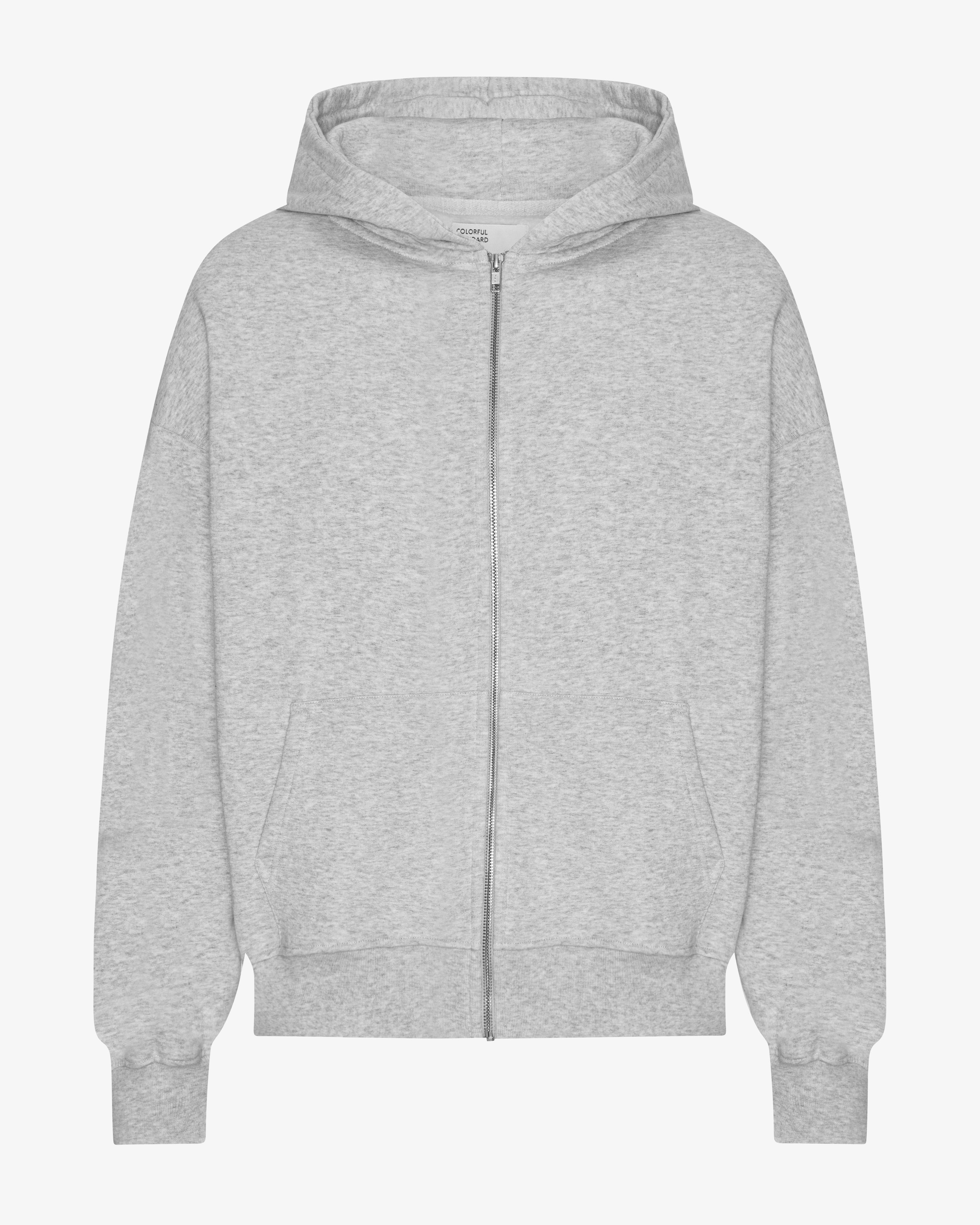 Organic Oversized Zip Hoodie for Women - Soft Snow Melange Fleece Pullover - Cozy Winter Loungewear & Outdoor Activities