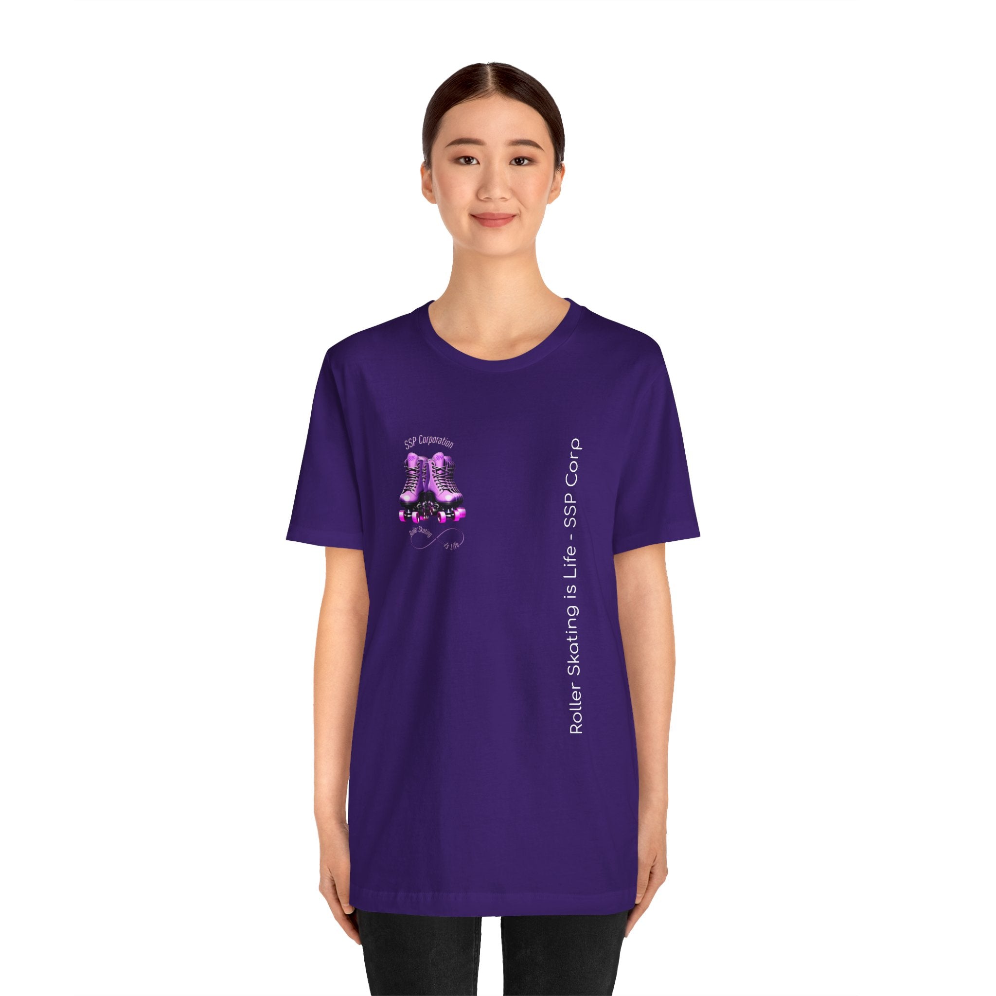 SSP Corp Roller Skating is Life Graphic T-Shirt - Comfortable Cotton Tee for Skaters & Roller Derby Fans - Perfect for Casual Wear, Skate Parks & Retro Fashion